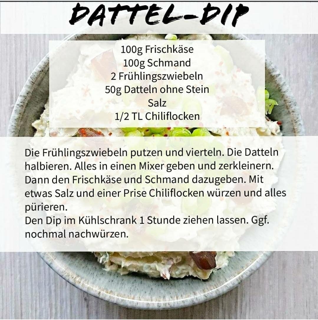 Das Rezept zum Dattel-Dip! 
#partyfood #datteldip #snack #fingerfood