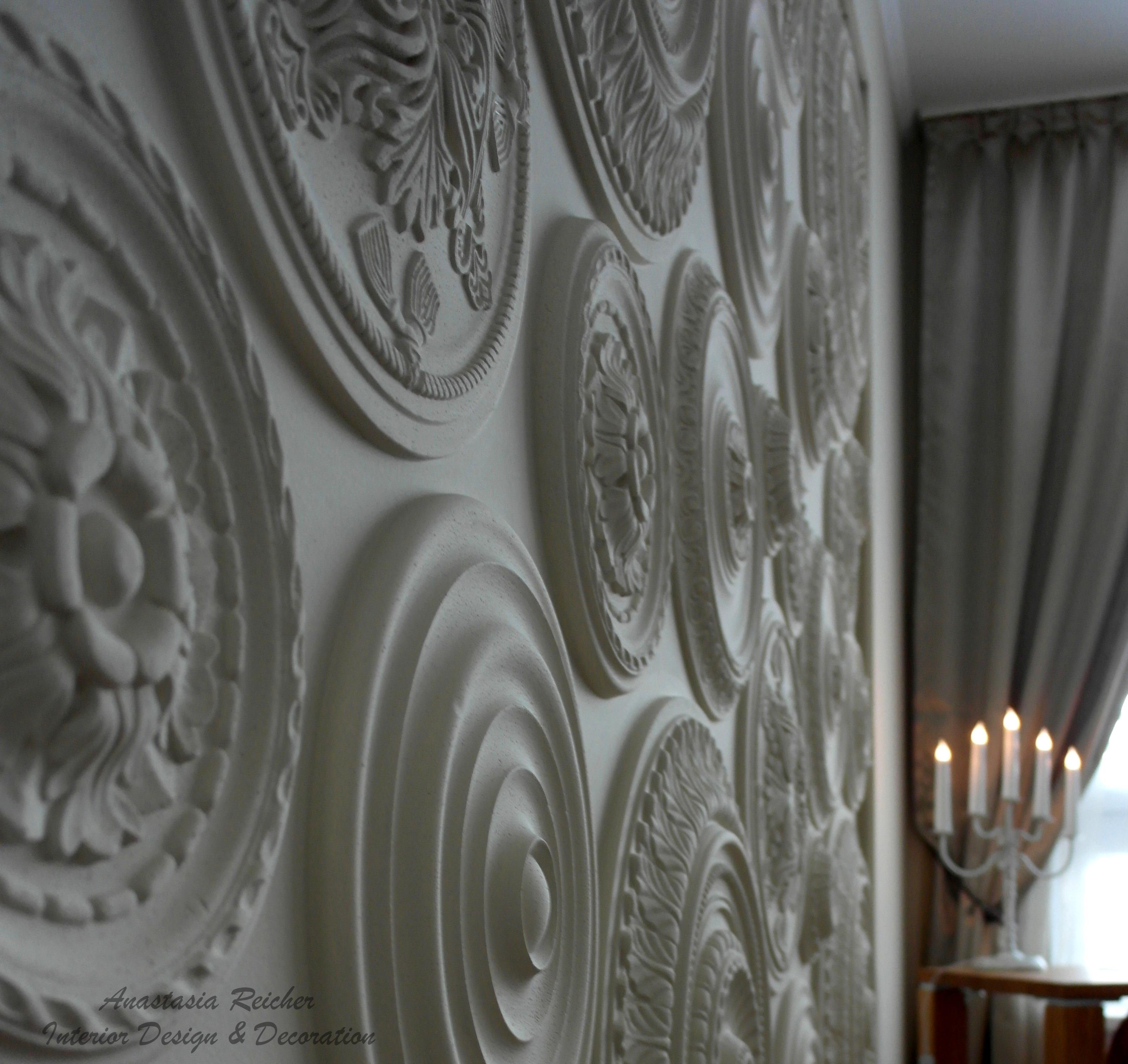 Deckenrosette als Wandgestaltung #kreativewandgestaltung ©Anastasia Reicher Interior Design