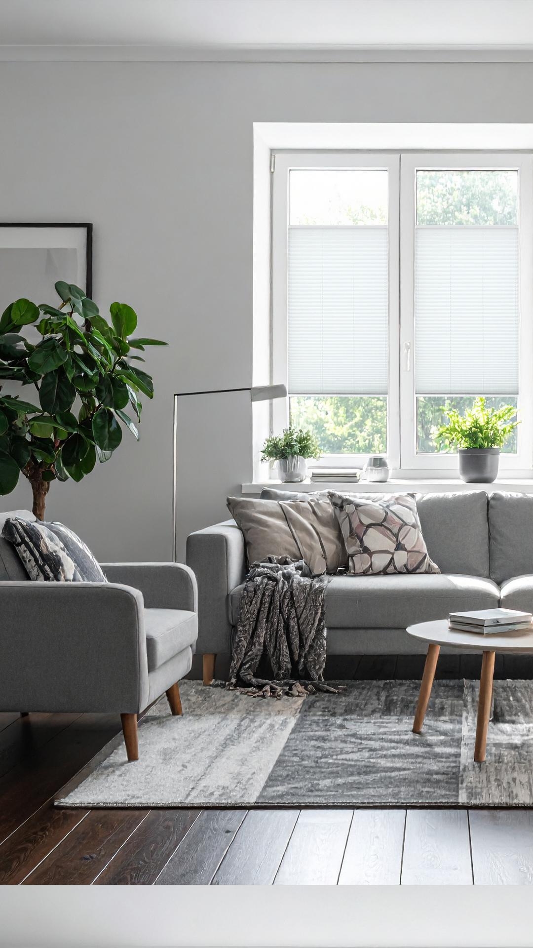 Dekortive Fensterkleider im Wunschmaß. 100% passgenau und einfach faltenschön: Plissee Myfaltstores

#plissee #fenster #wohnzimmer #weiß #grau