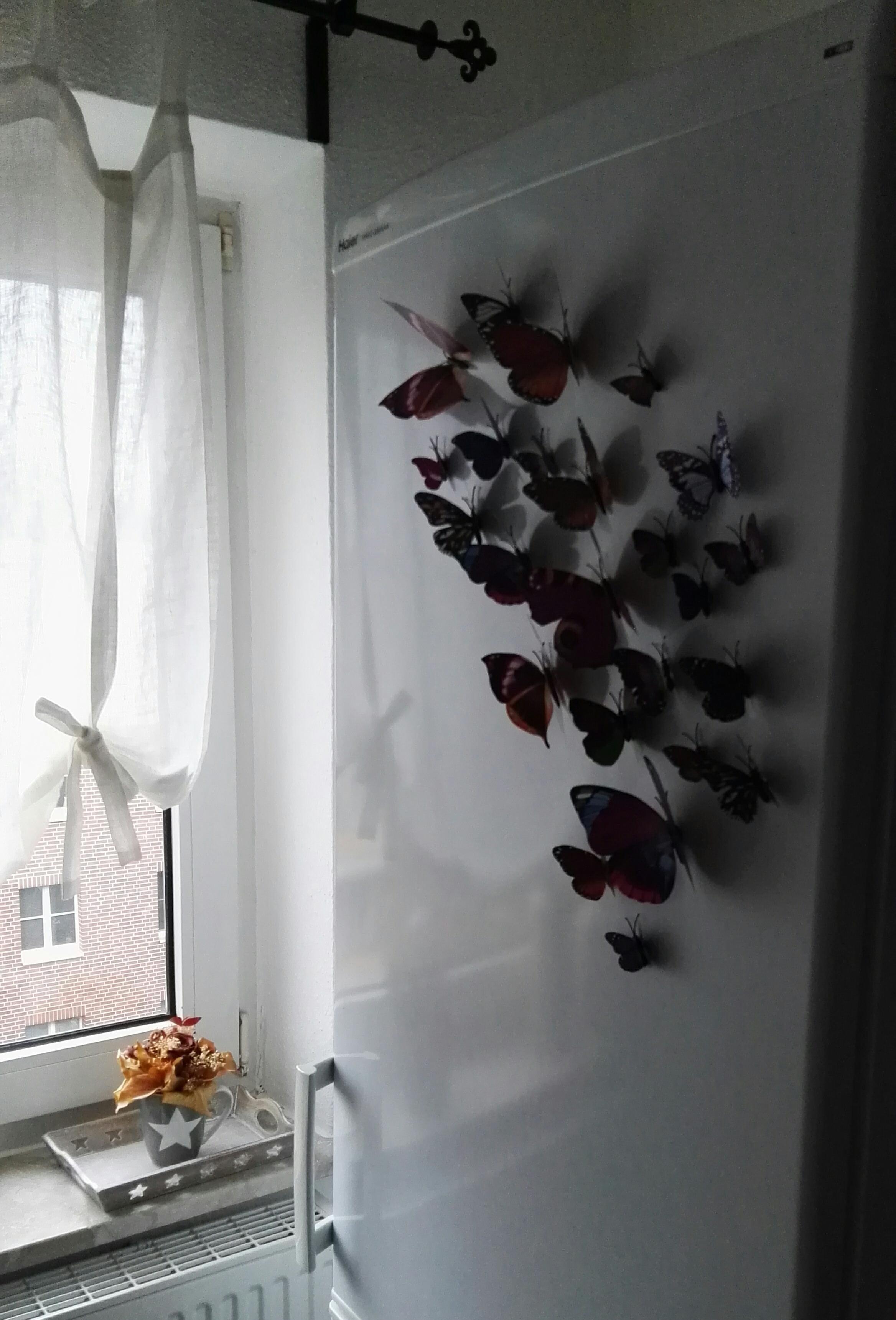 Den langweiligen Kühlschrank easy aufgewertet #Schmetterlinge #MädchenImHaus 