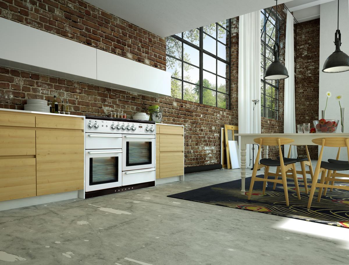 Der Nexus 110 White passt sich auch Küchen aus Holz perfekt an #küche ©Falcon