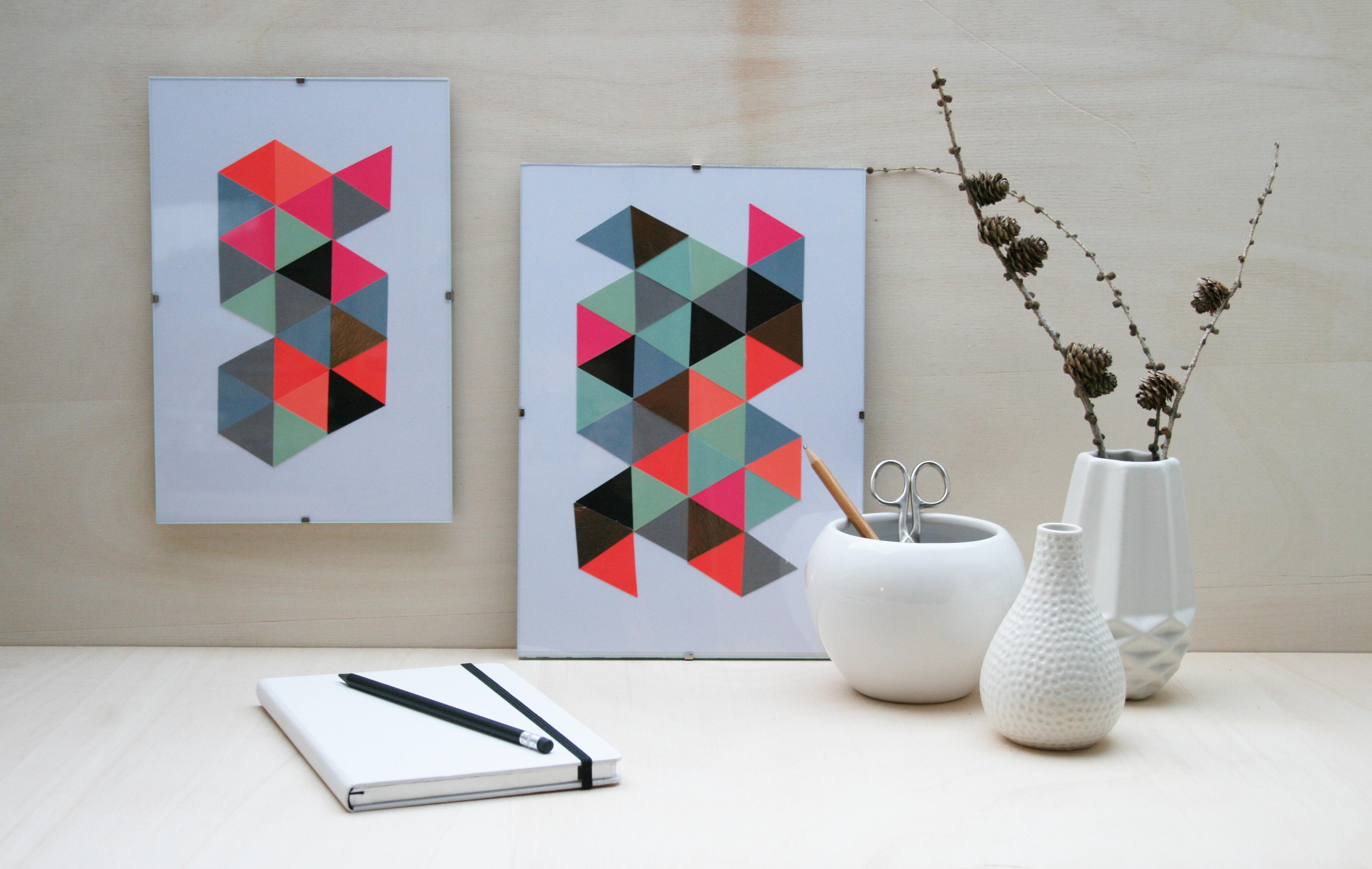 DIY Geometrische Collage #bastelidee #wandgestaltung #diy #wanddeko #bilder ©Farbdoktor
