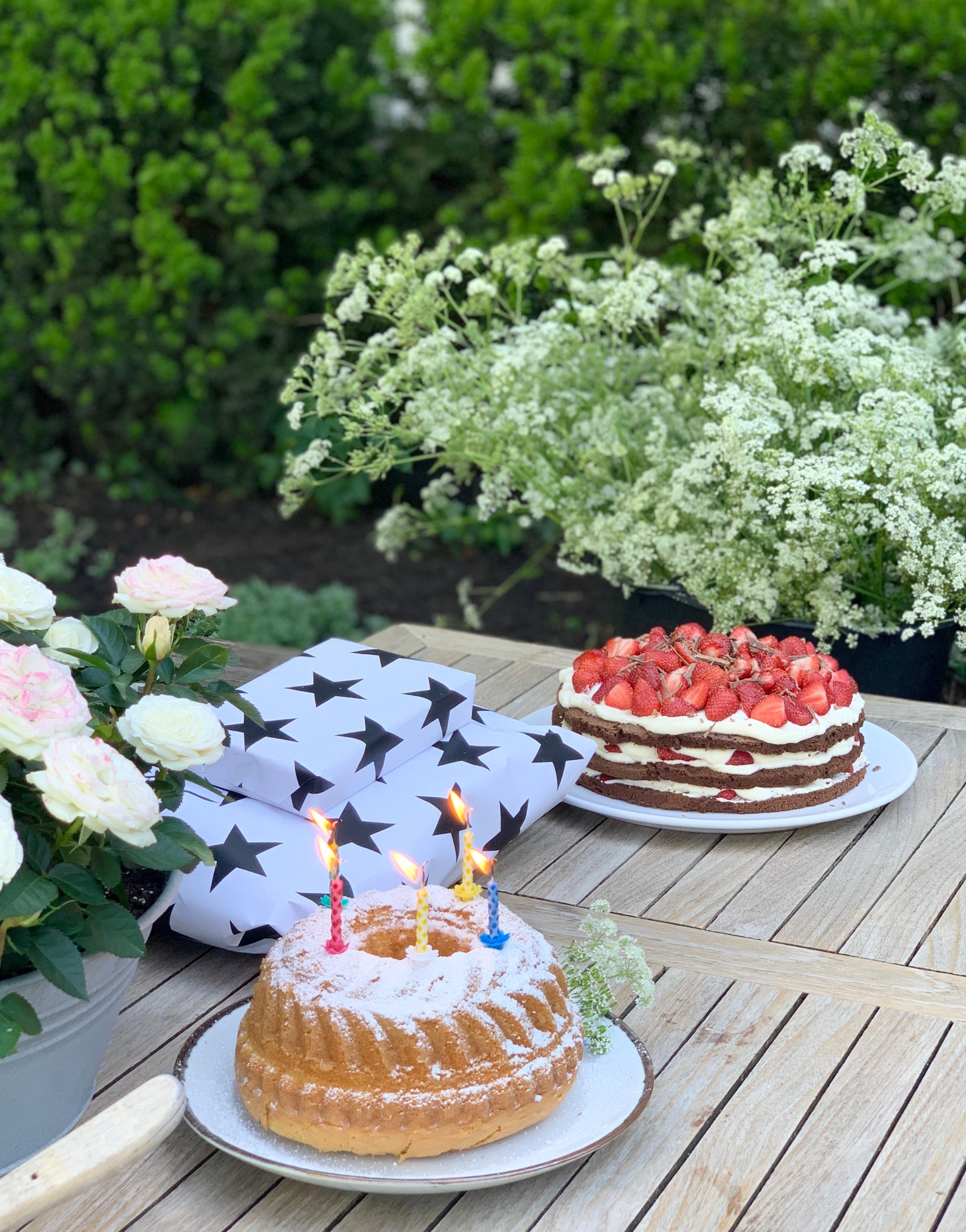 Draußen Geburtstag feiern ist doppelt schön!🎂🎉☀️#garten #gartenzeit #kuchen #sommer #sommerblumen