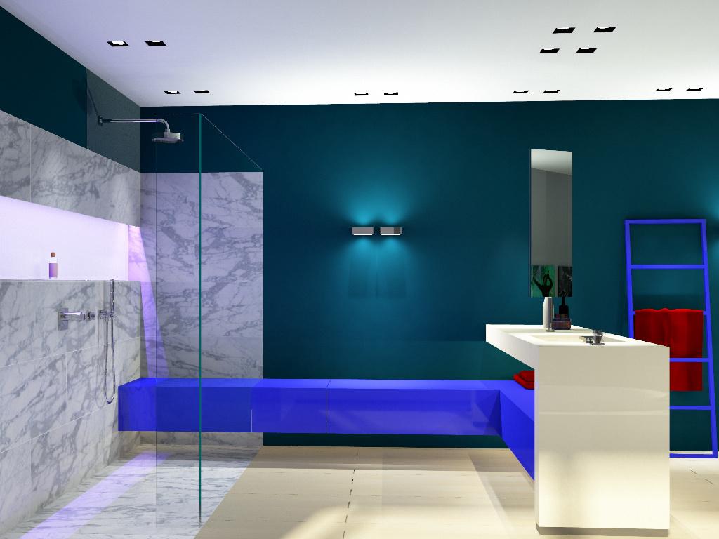 Dusche-Möbel-Waschtisch #spiegel #badmöbel #duschablage #duschbad #natursteinbad ©Günter Luther