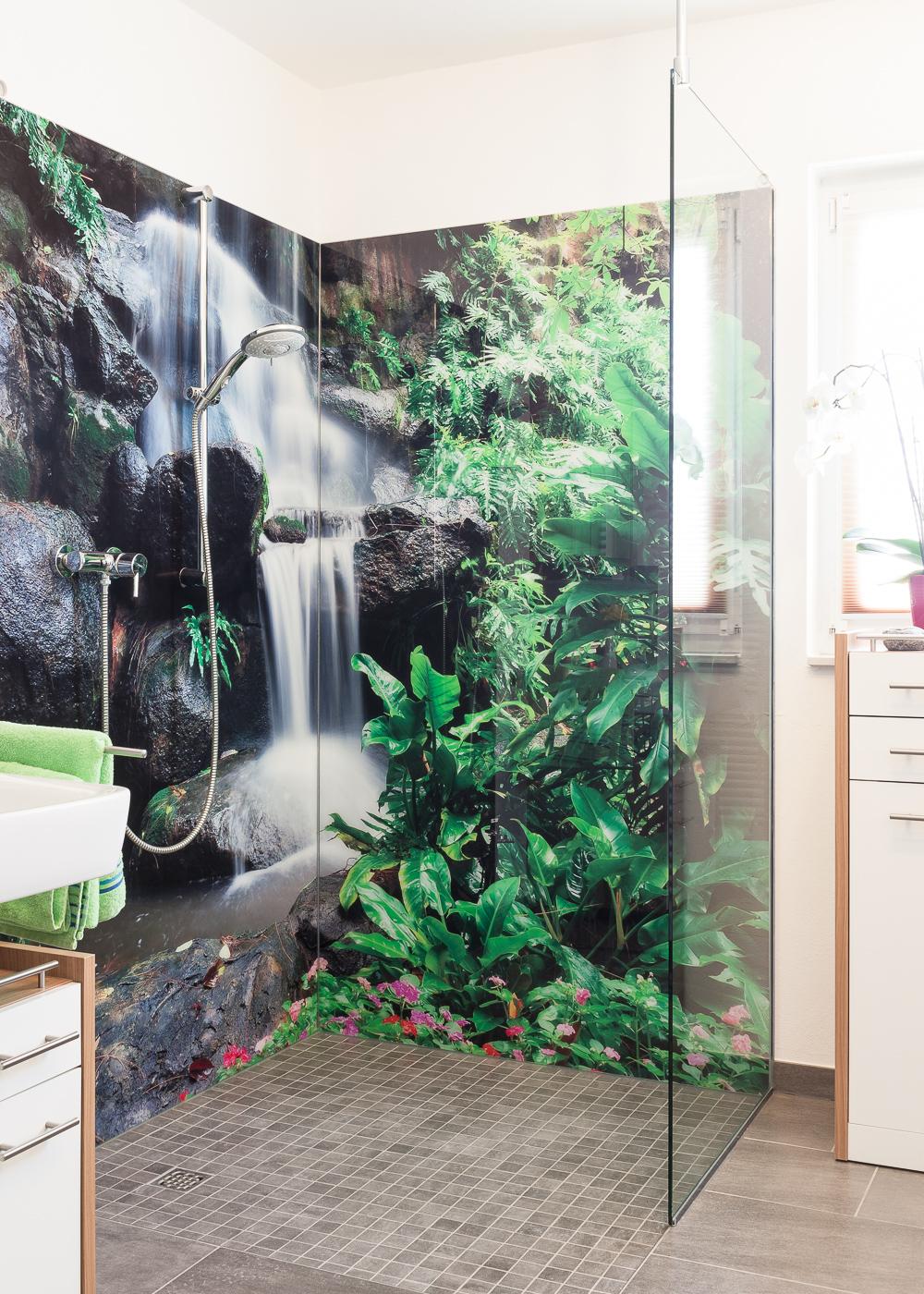 Duschrückwand mit Digitaldruck #badezimmer #dusche ©Philipp Neumann Fotodesign