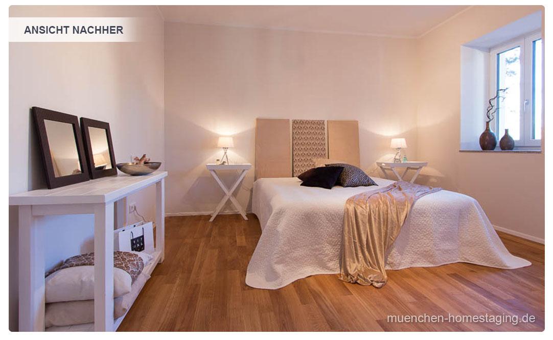 Edeles Schlafzimmer #nachttischleuchte #sideboard #nachttisch #schlafzimmergestalten ©Münchner HOMESTAGING Agentur