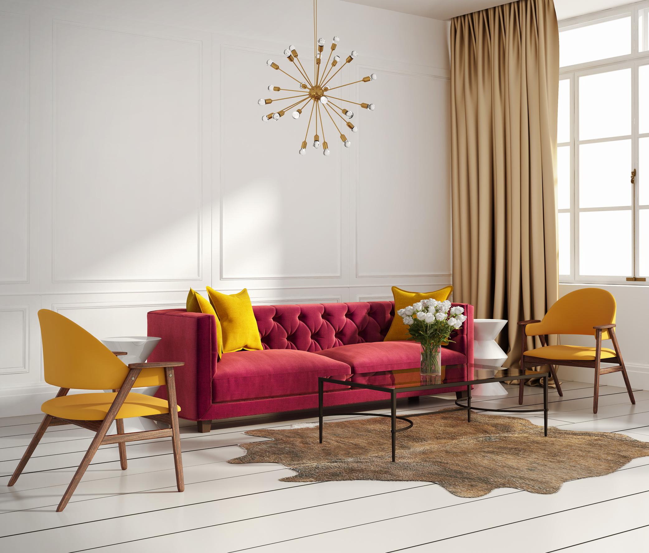 Ein klassisch aussehendes Sofa #stuhl #sessel #kissen #vorhang #ikea #zimmergestaltung ©Saustark Design GmbH
