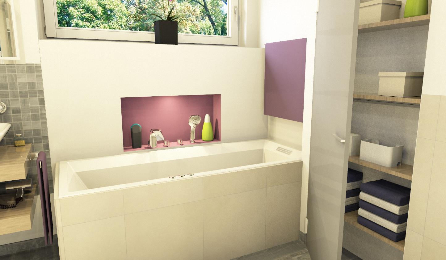 Einbauschrank #badewanne #badezimmerschrank #einbauschrank ©www.mlb-badplanung.de