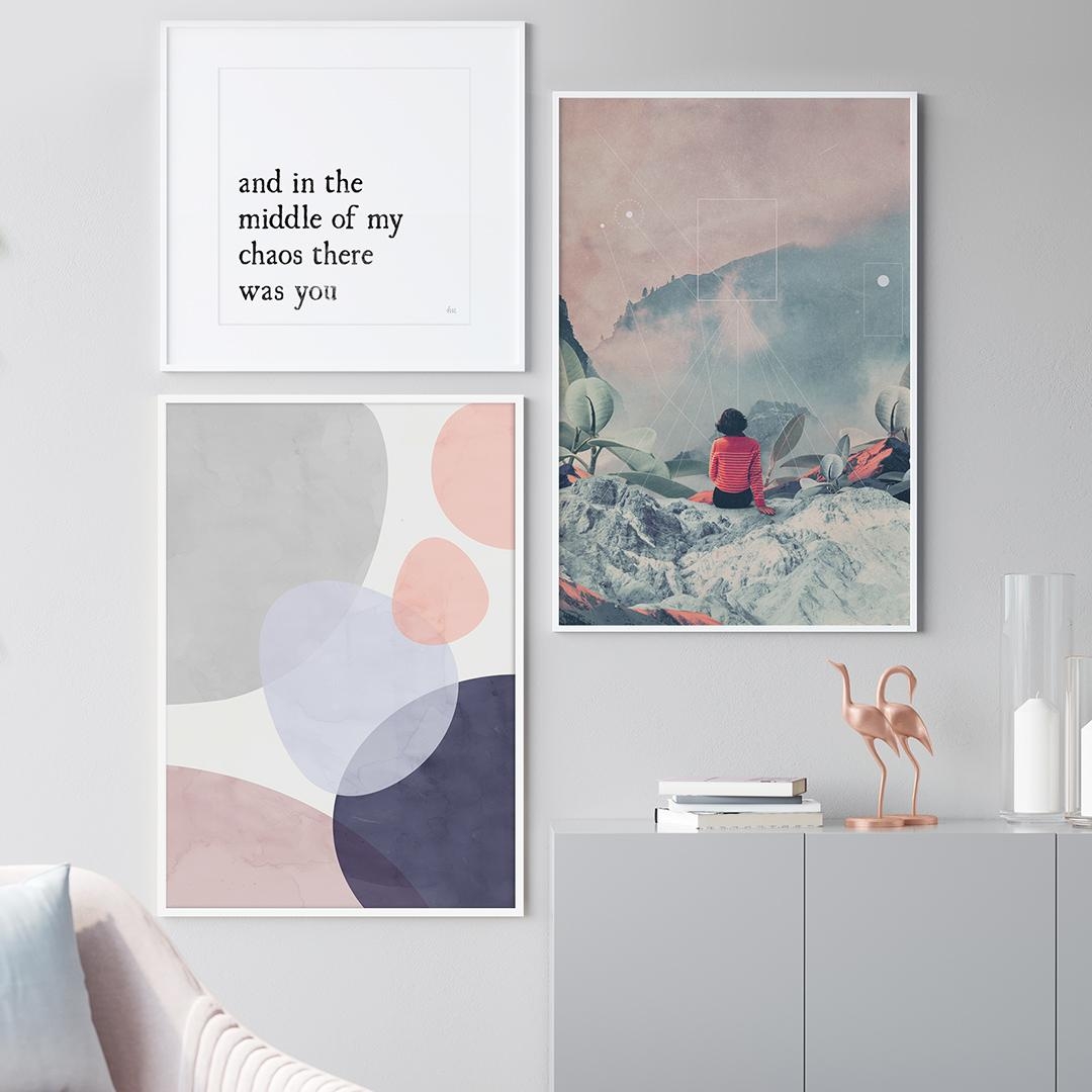 "Einfach romantisch I", "Kieselsteine Nr. 2" & "In der 17. Dimension verloren" als Poster

#gerahmteposter #wohnzimmer