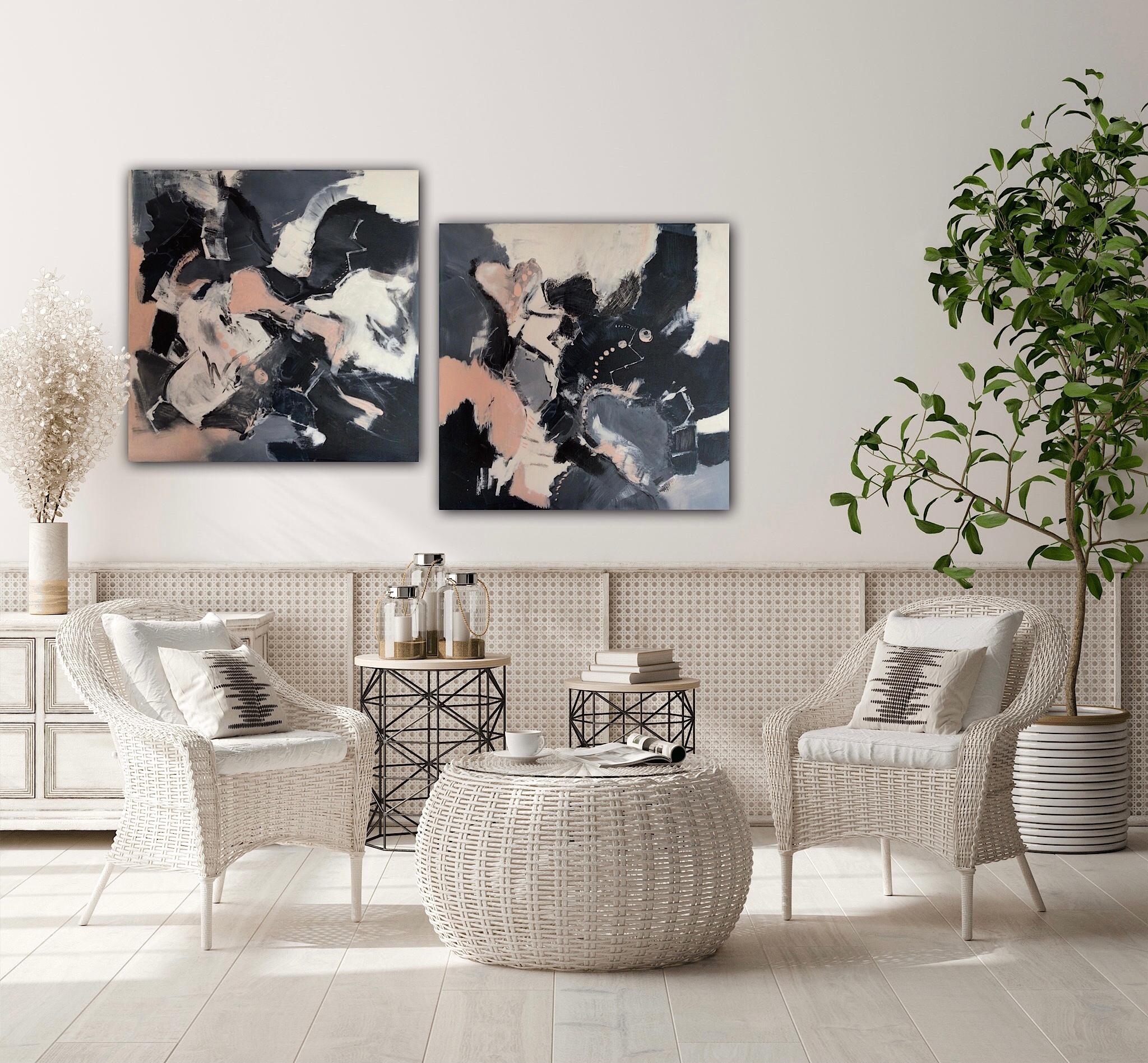 Einzigartiges Gemälde Unikat Set 💕 in Acryl auf Leinwand. #neuhier #livingchallenge #wanddeko #interieur #deko #couch