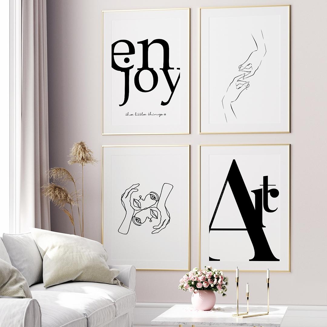 "enjoy", "Berühren", "Julie" & "Typografie Art" als gerahmte Poster 

#wanddeko #wohnzimmerdeko #lineart #posterlounge