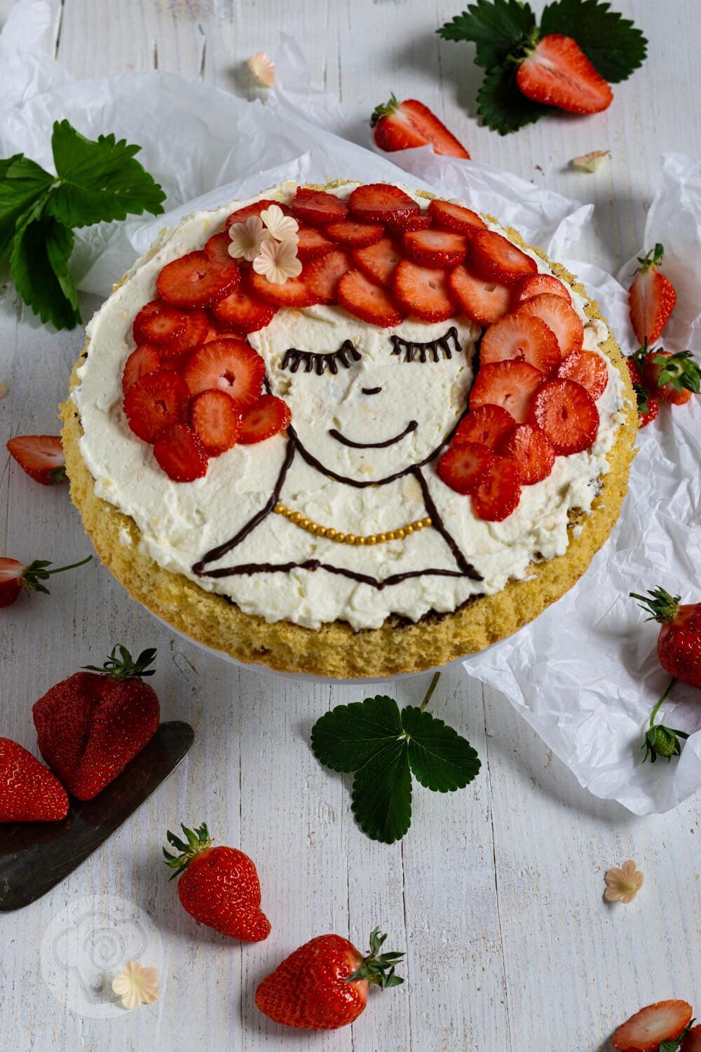 Erdbeerkuchen mal anders. Leckerer Face Cake mit Erdbeeren. #erdbeeren #kuchen
