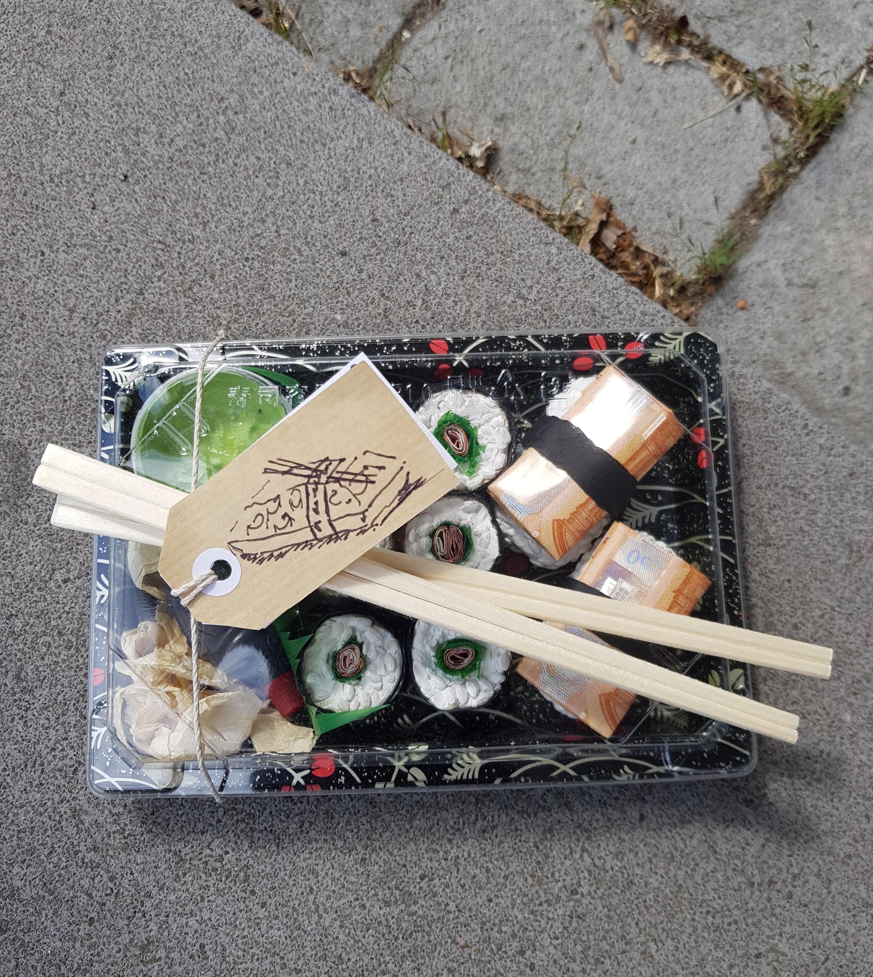Fake -Sushi... Geld-Geschenk zur Hochzeit #geschenk #schönverpackt