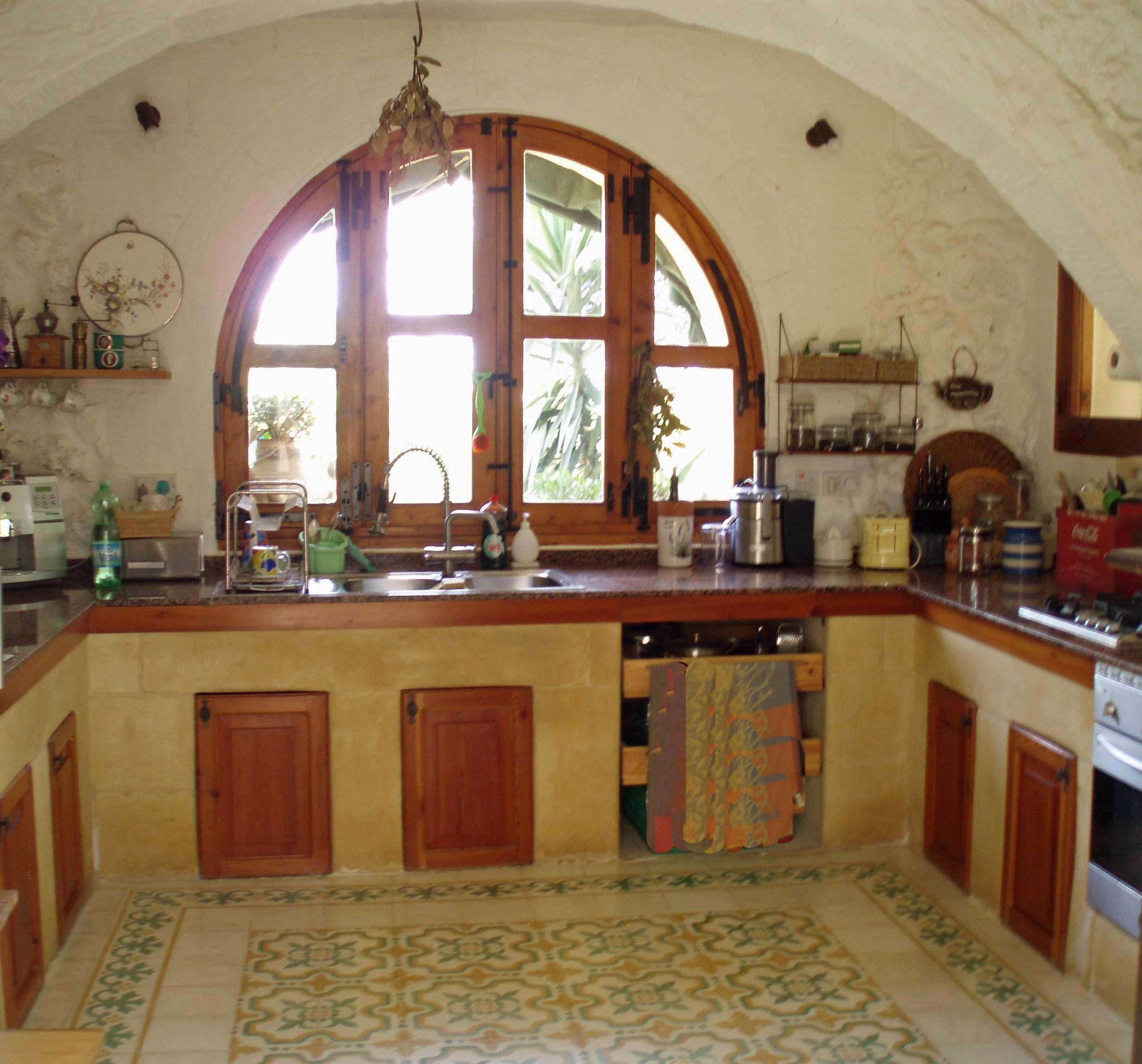 Farmhausküche #küche #landhausstil #zementfliesen ©Sabine von Possibilities