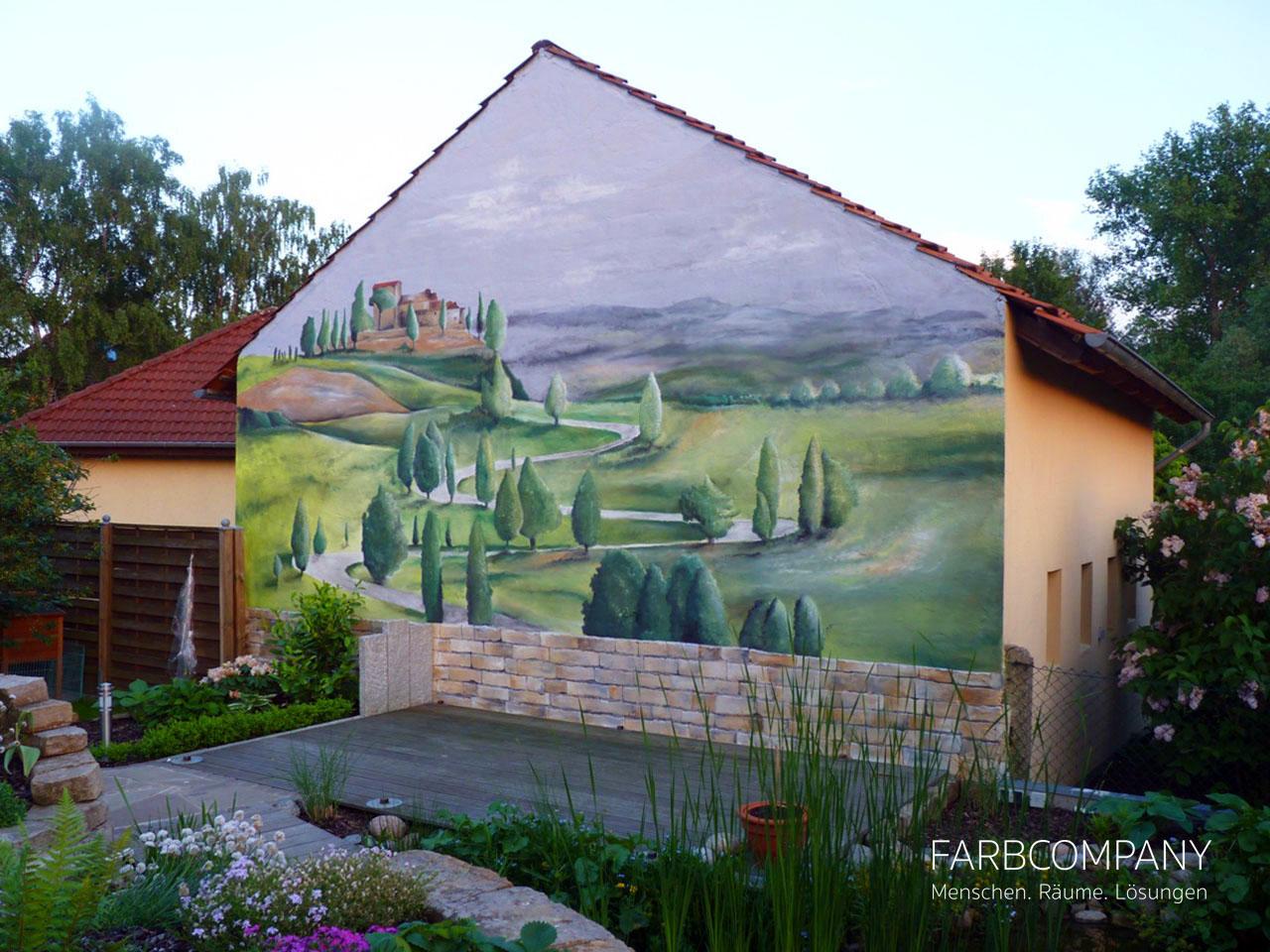 Fassadenkunst/ Wandmalerei Toskana in Hannover #wandmalerei ©Farbcompany