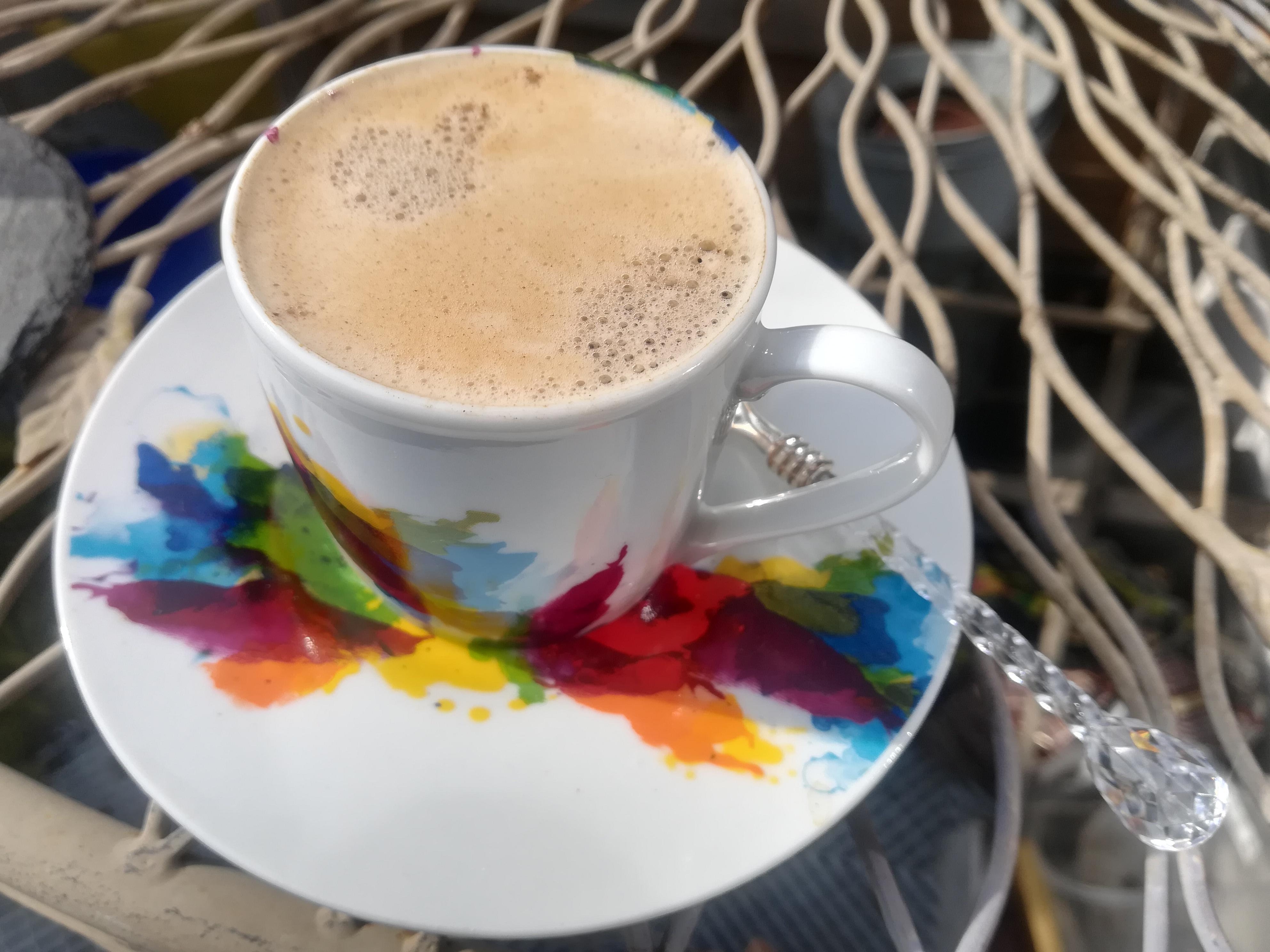 #foodchallenge #früstück ein leckerer Espresso mit etwas Vanillezucker in der Sonne 