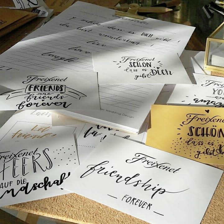 #freundinnentag @couch_magazin @Freixenet #thankyou #calligraphy #workshop #lettering #etiketten #ersteergebnisse 