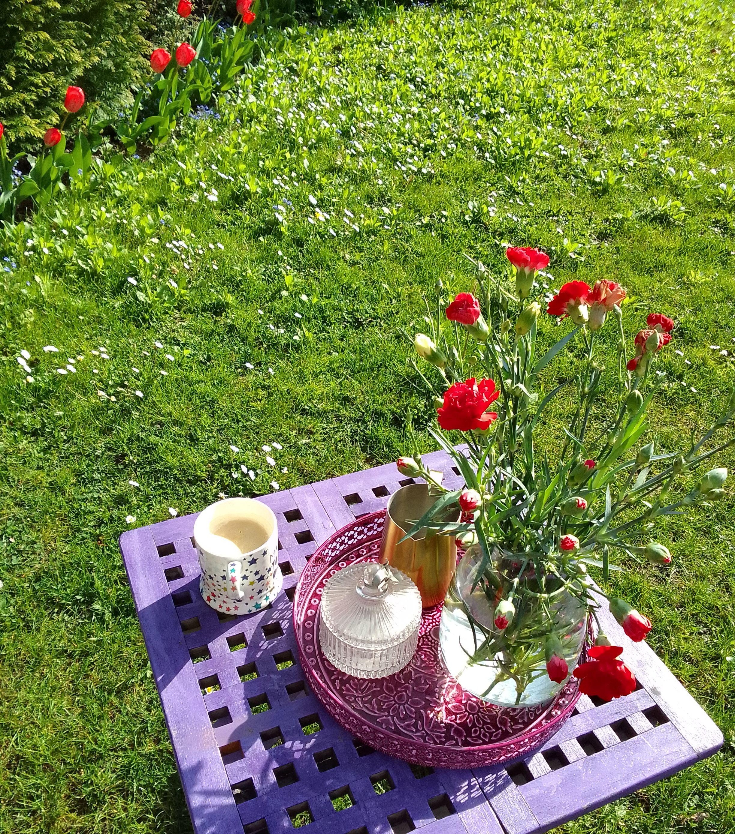 #Frühling #EndlichSonne #Blumen #Kaffee