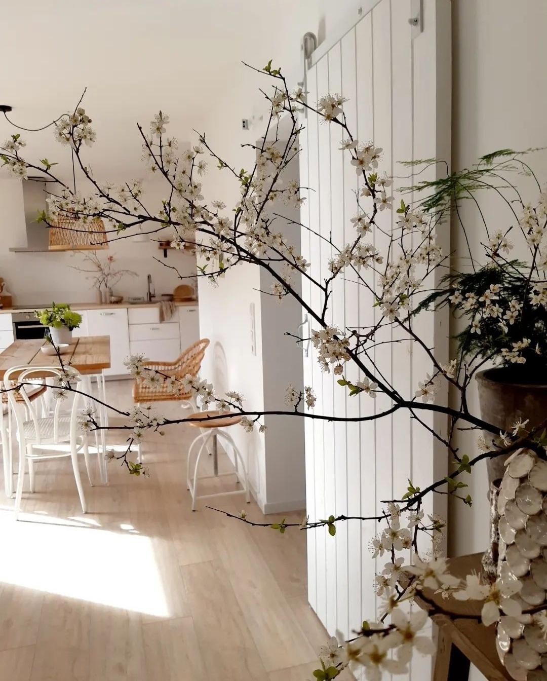 Frühlingsboten
#Zweige #blumen #blumendeko #küche #essbereich #interior #couchstyle #schiebetür #weisswohnen