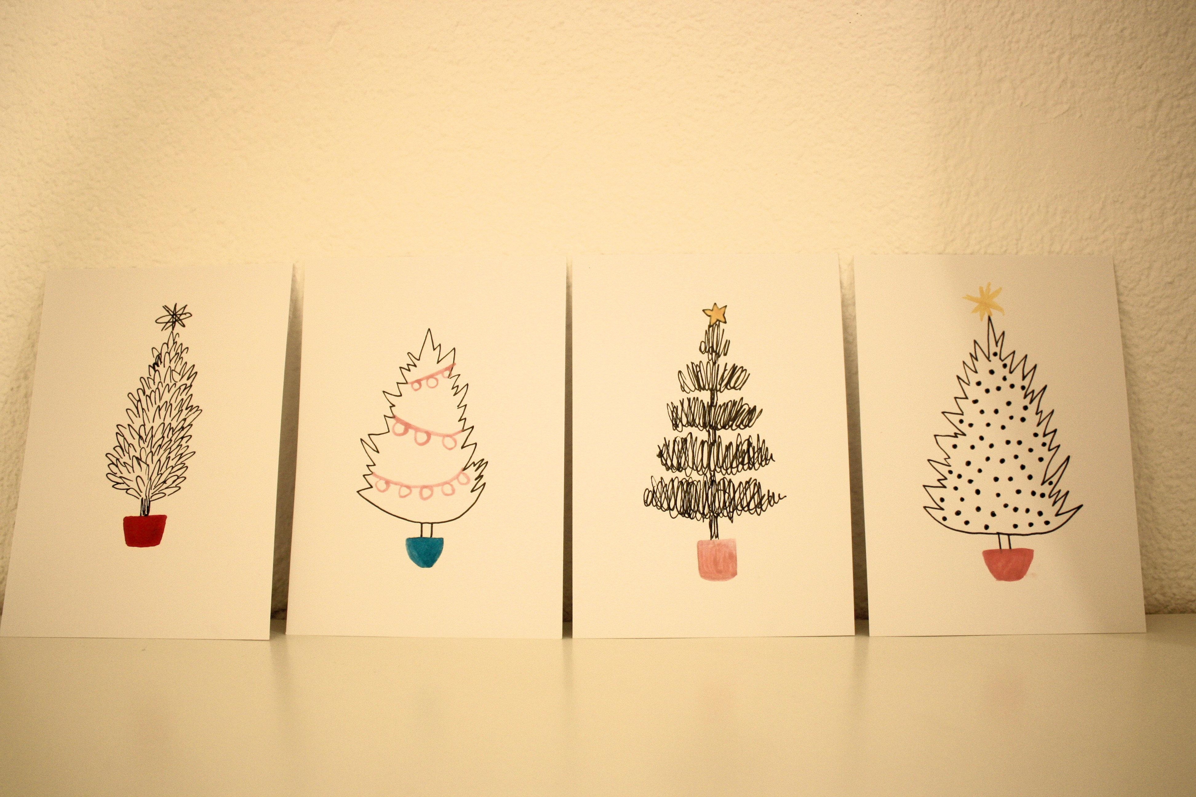 Ganz einfache DIY Weihnachtskarten #diy #Weihnachten #karte