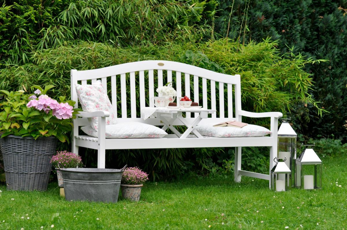 Gartenbank mit Klapptisch #gartenmöbel #gartenbank ©Geschenke24