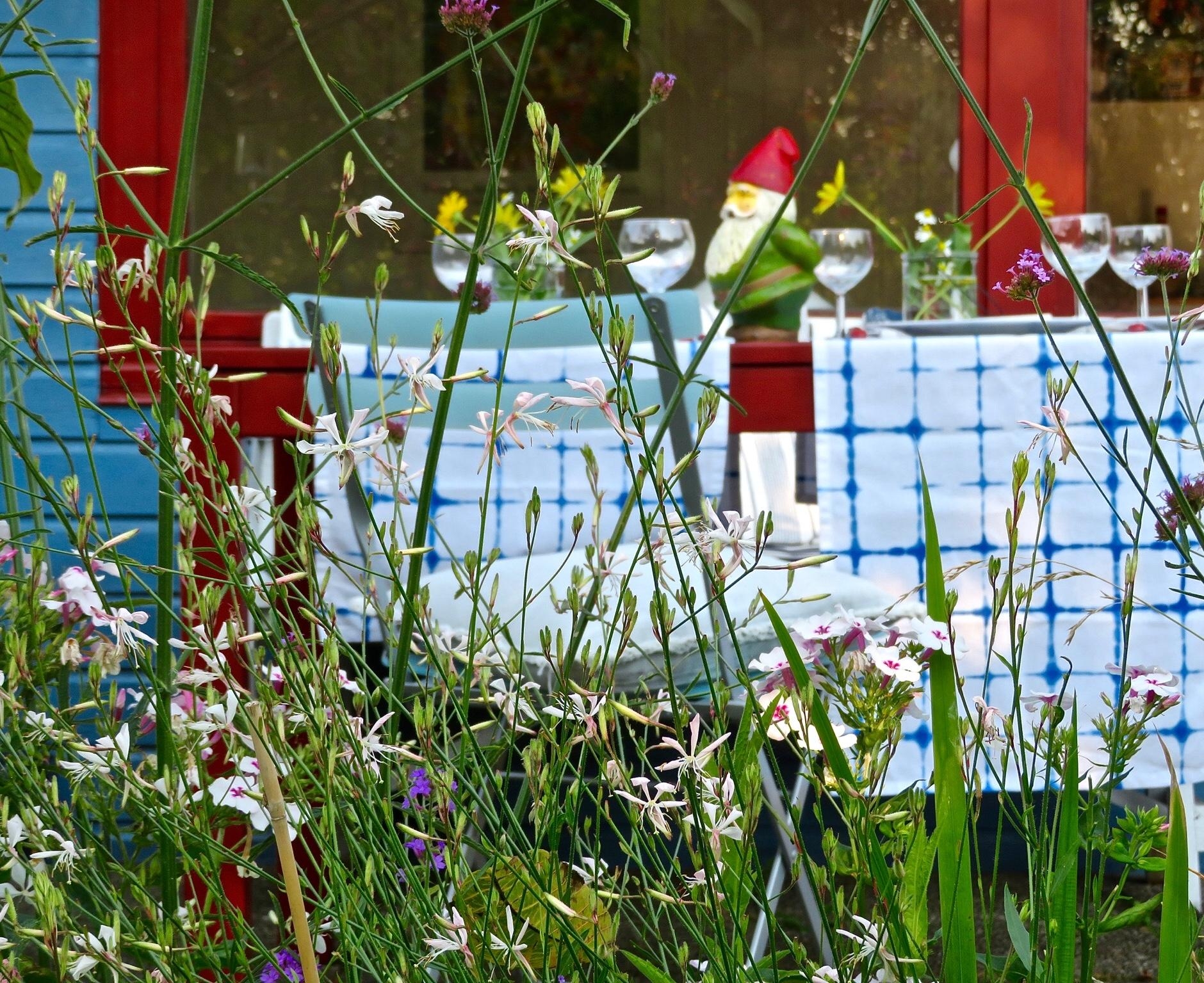 #gartenliebe #garten #laube #prachtkerze #essenimgarten 
Essen im Garten, ein Glas Wein - Sommer! 😄