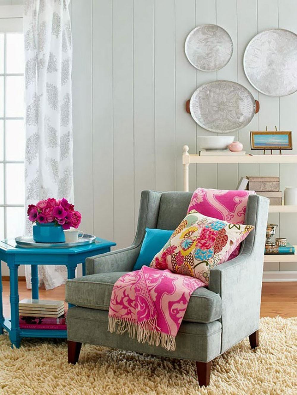 Gemütliche Sitzecke mit Farbtupfern #beistelltisch #wohnzimmer #sessel #sitzecke #dekoidee #leseecke ©http://www.spaaz.de/lookbook/Spaaz-de/Die-schoensten-Wohnzimmer-Inspirationen