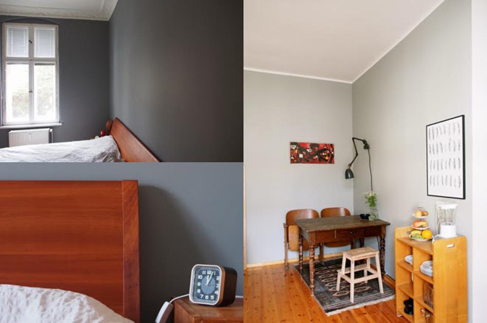 Graue Wände bei Catherine von HyggeLiG. Links: Schlafzimmer | rechts: die neue Küche #esstisch #wandleuchte #grauewandfarbe ©MiMA: www.m-i-ma.com