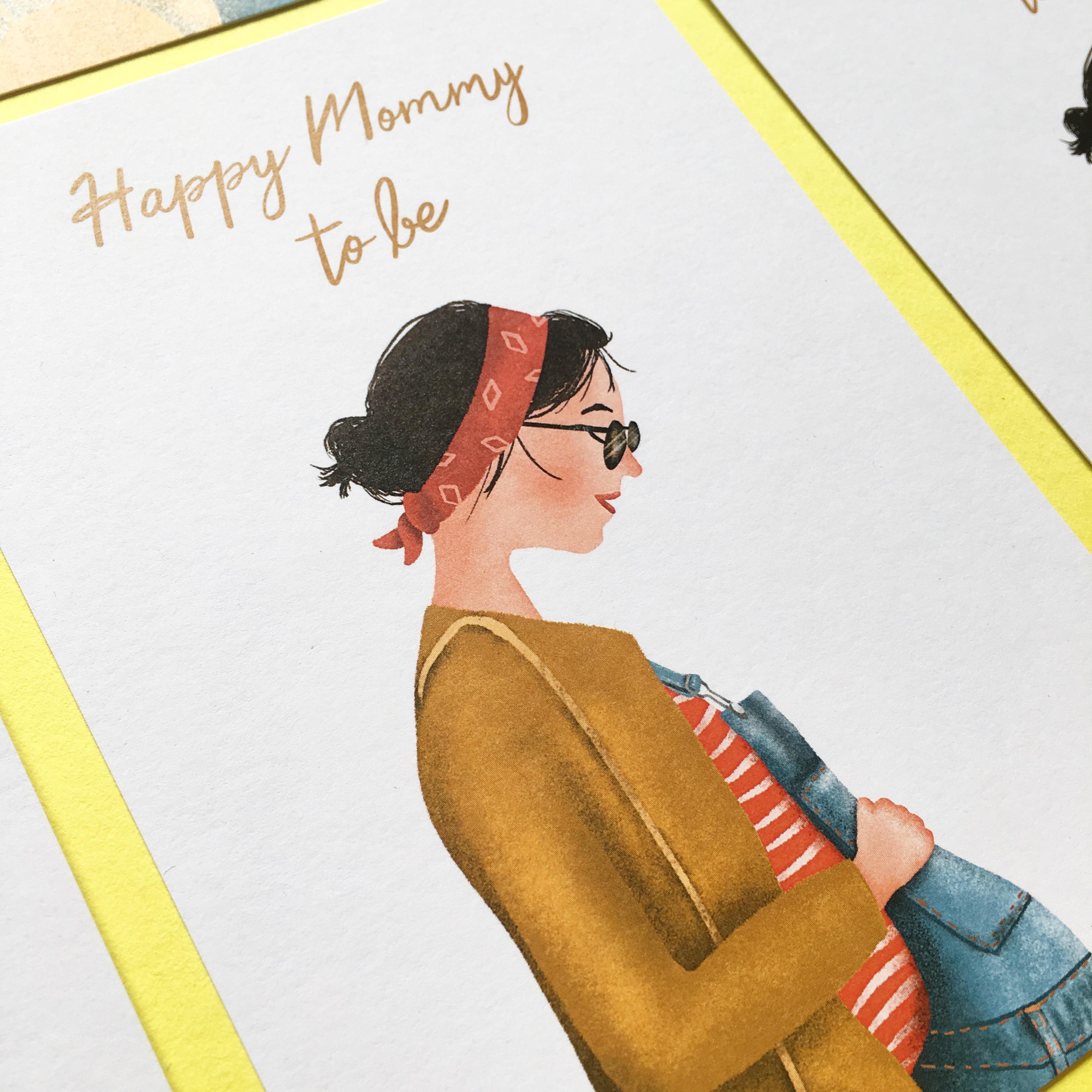 Happy Mommy to be Postkarte :) #muttertag #postkarte #mothersday #korbtasche #dawanda #schwanger #baby 