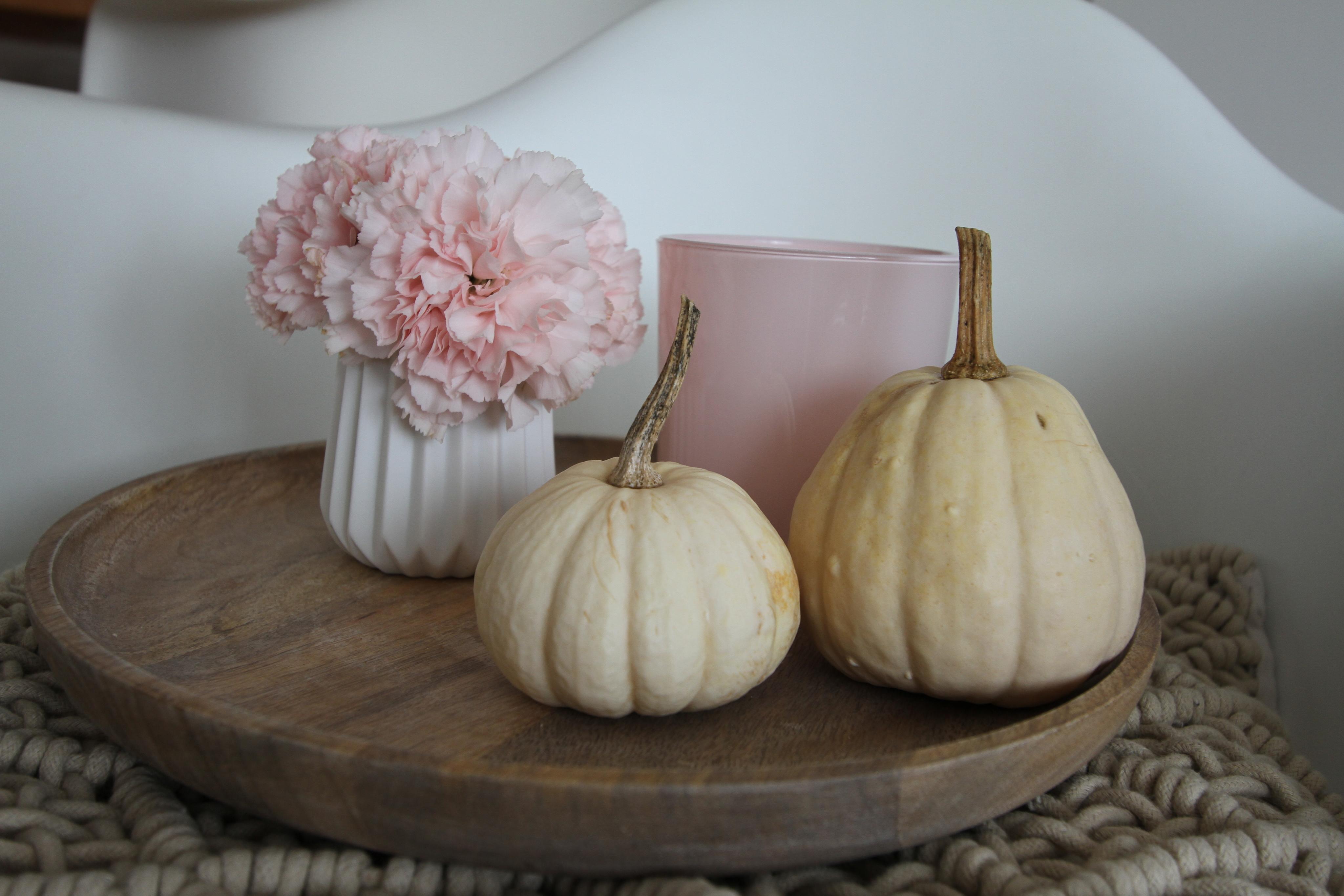 Herbst geht auch mit vornehmer Blässe - oder nicht!? #herbstmood #rosa #autumn #herbst #kürbisse #kürbis #pumpkin