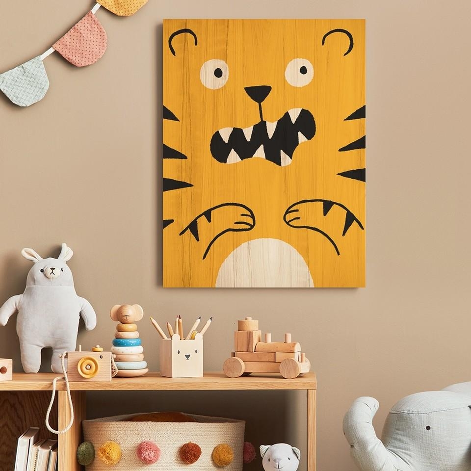 Holzbild fürs Kinderzimmer "Tigerlino" von Bartosz Dronka

#kinderzimmer #kinderbilder #posterlounge #posterlove 
