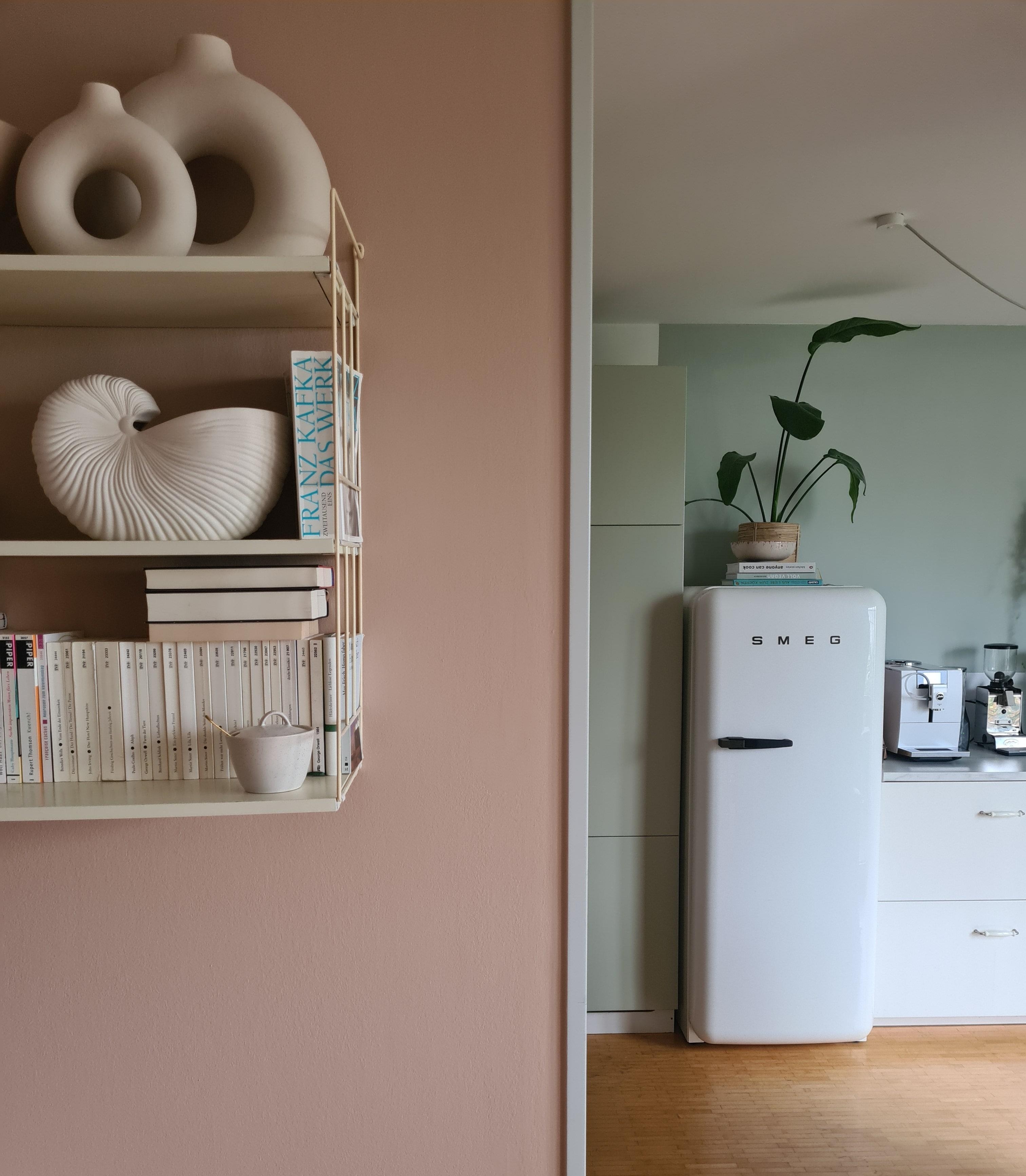 Home ♥️
#küche #kühlschrank #wandfarbe #wandregal #vasen #kaffeemaschine 