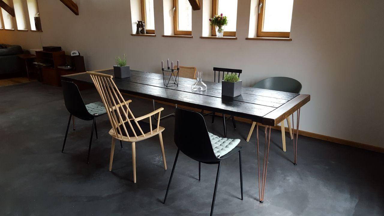 Ich liebe das 3m lange Prachtstück! Danke LukasArt für diesen schönen Tisch! #Holztisch #hairpin #Beton #skandisyle 