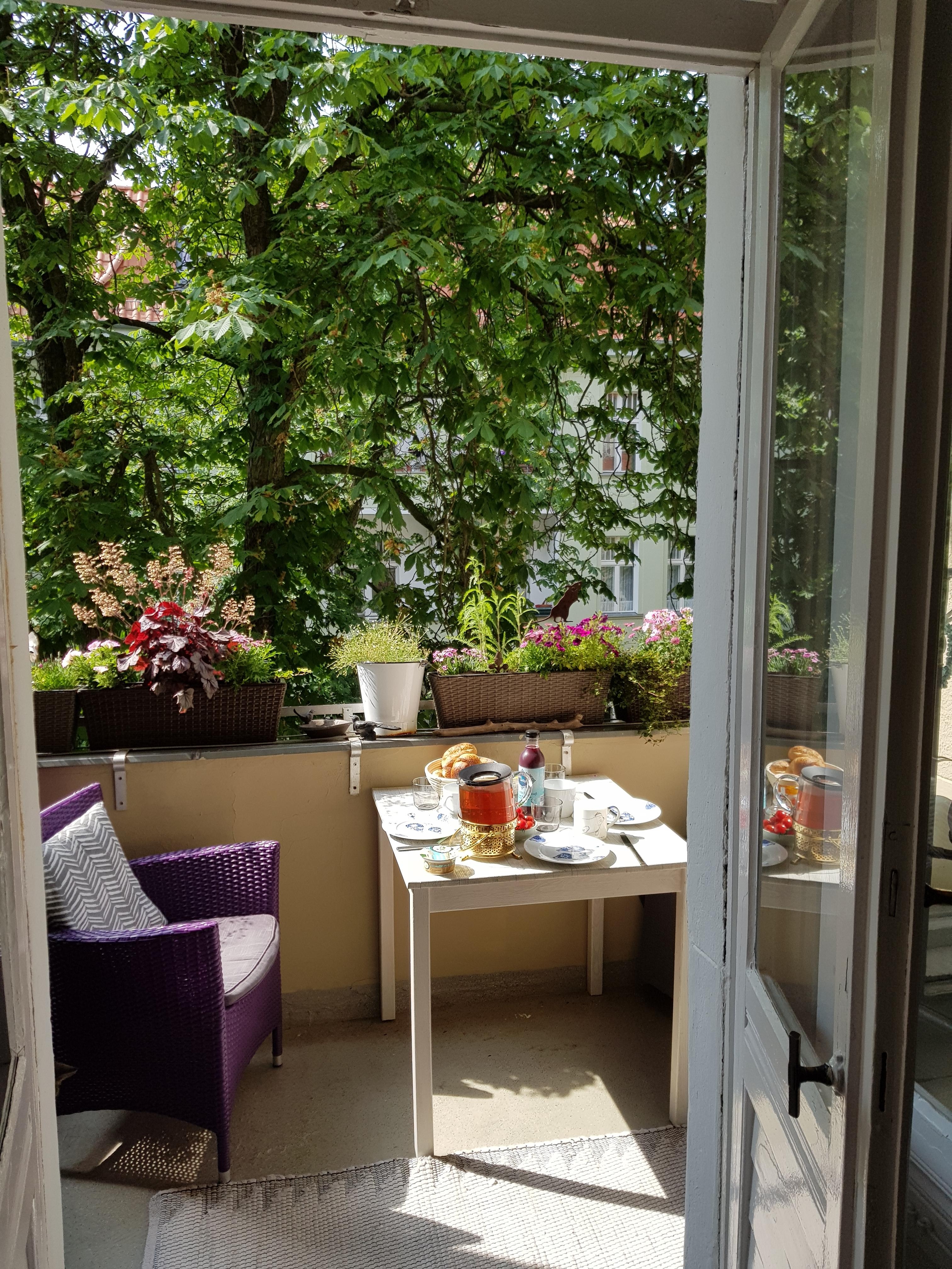 Im Sommer gibt es Frühstück auf dem Balkon #balkon #balkondeko 