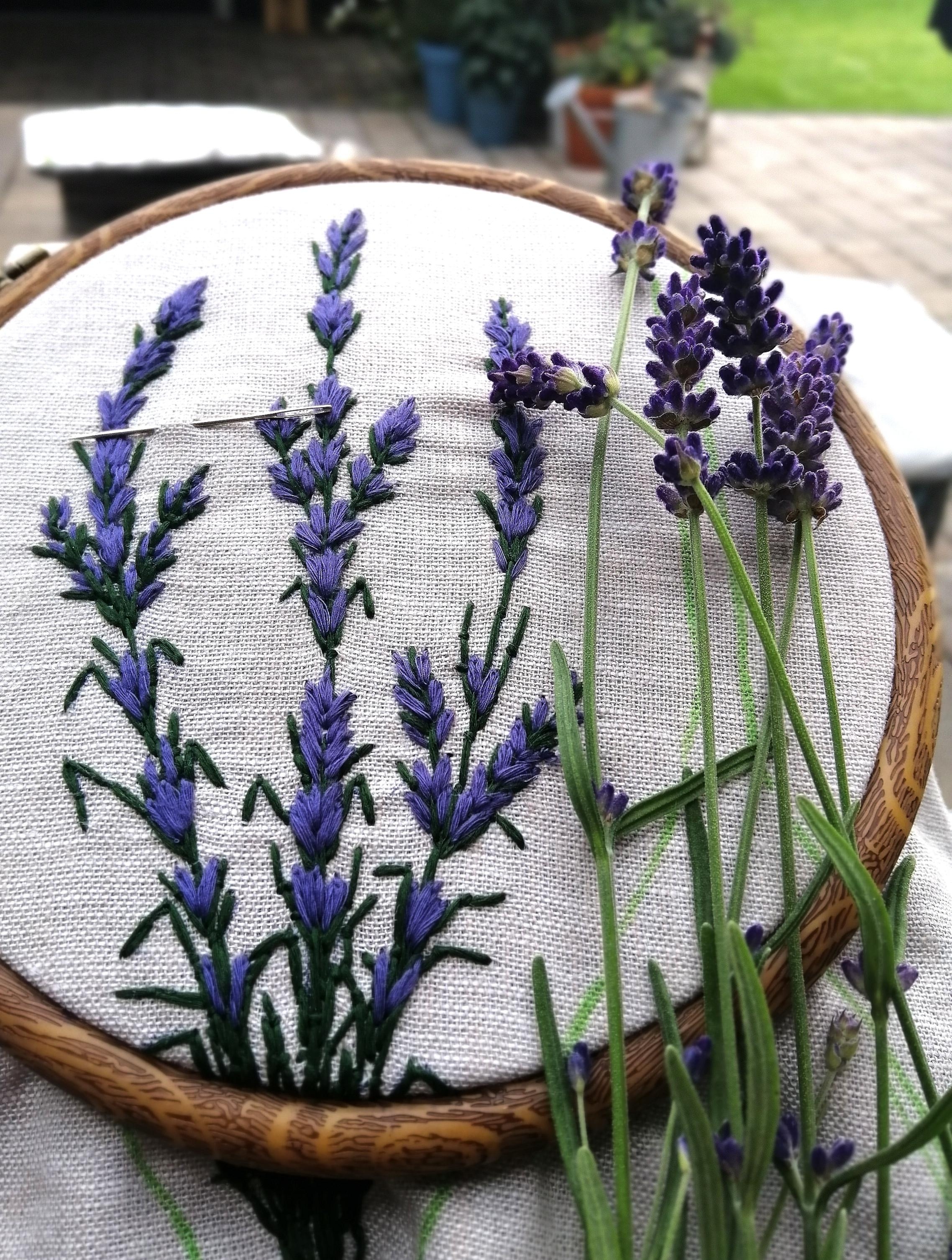 Inspiration aus dem Garten #lavendel #botanicalstitch 🌿 #lavandulalove #embroiderylove