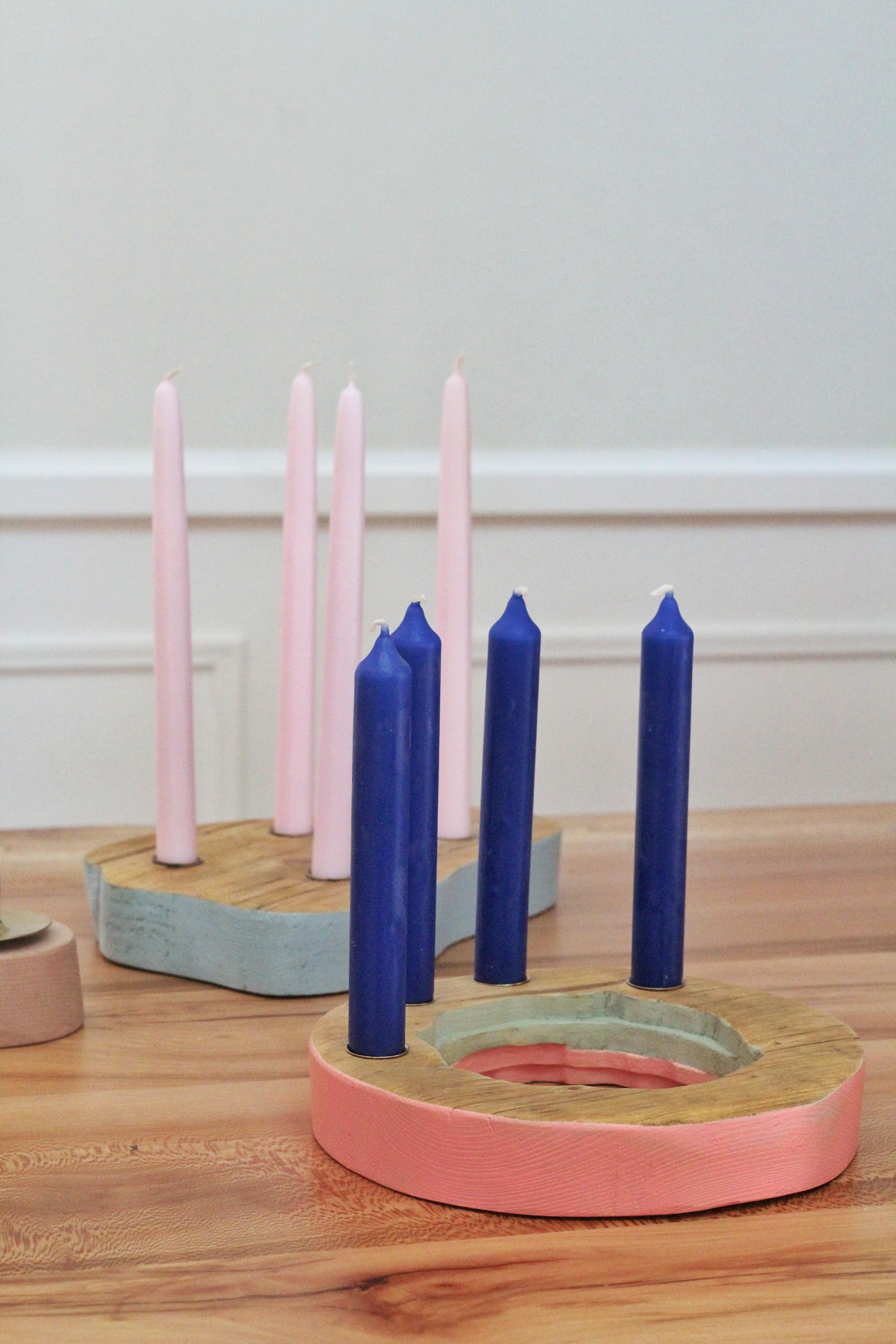 Kerzenständer selbstgemacht - aus Holz- und Farbresten
#upcycling #adventskranz #altholz