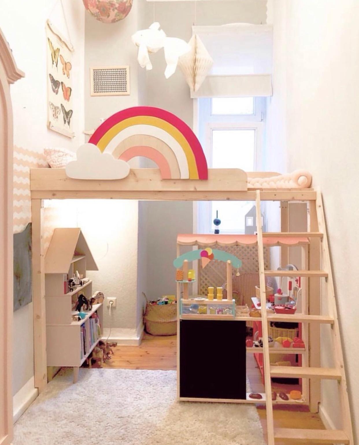 #kinderzimmer #regenbogen #hochbett #diy #altbau #berlin