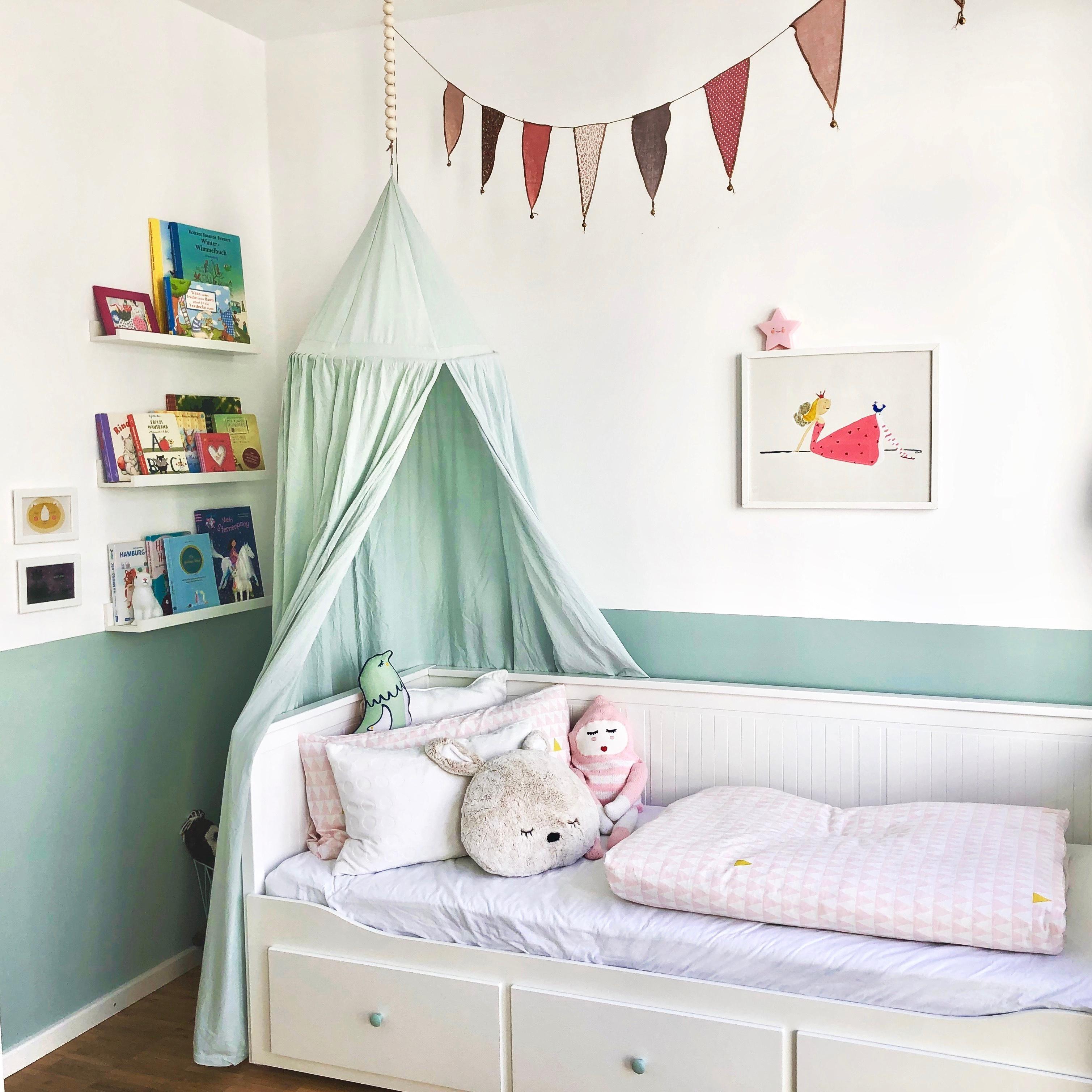 Kinderzimmer Update #Mädchenzimmer #Kinderzimmer #mintgrün #Baldachin #ikea #Kinderzimmerdeko #couchliebt #hygge
