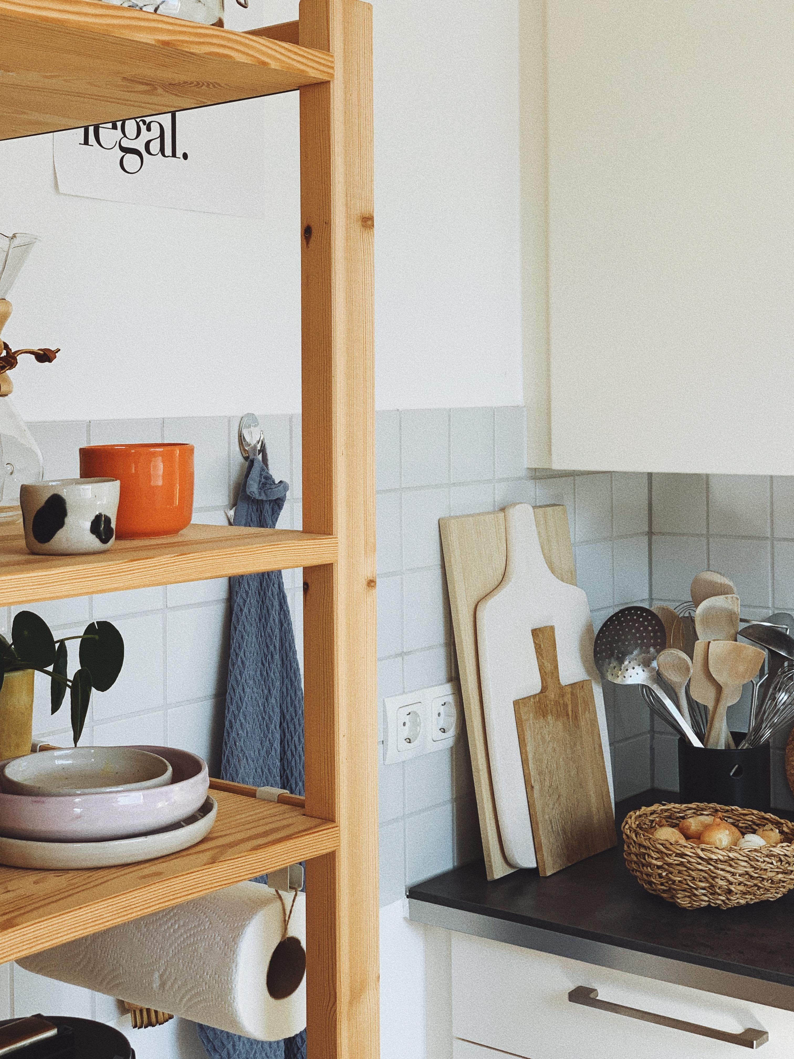 Kitchenstories. 💛 #kitchen #shelfie #ikeaivar #interior #home #ceramics