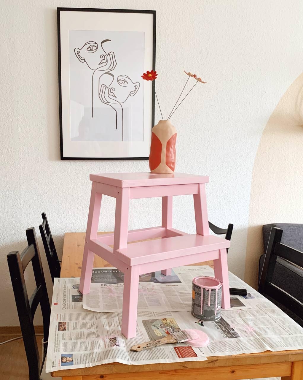kleines DIY-Projekt mit neuer Farbe, passend zum Frühling #rosa #frühlingsfarben #ikeahack #upcycling