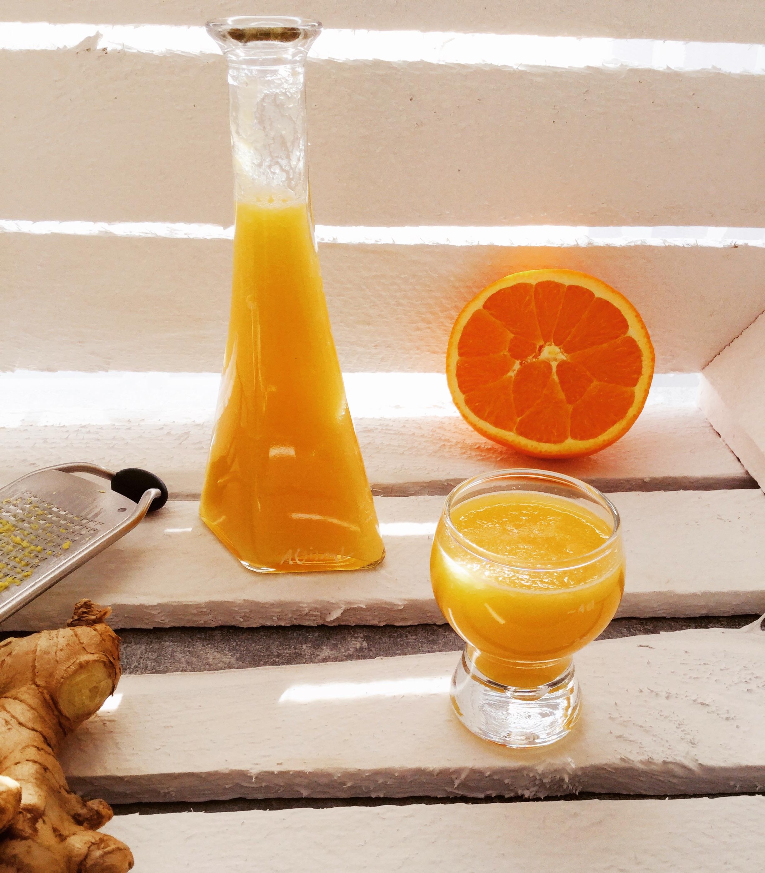 Köstlicher Ingwer-Orange-Immunshot 😋🌱 #vegan #gesund #ayurveda #immunsystemstärken