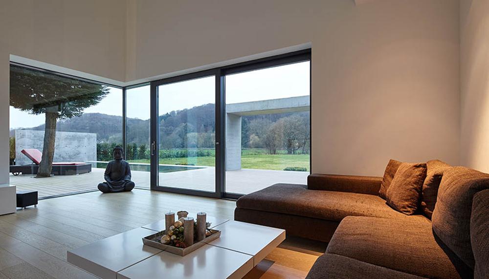 Kubus in Sichtbeton #wohnzimmer ©Fotografie: Marcel Kohnen