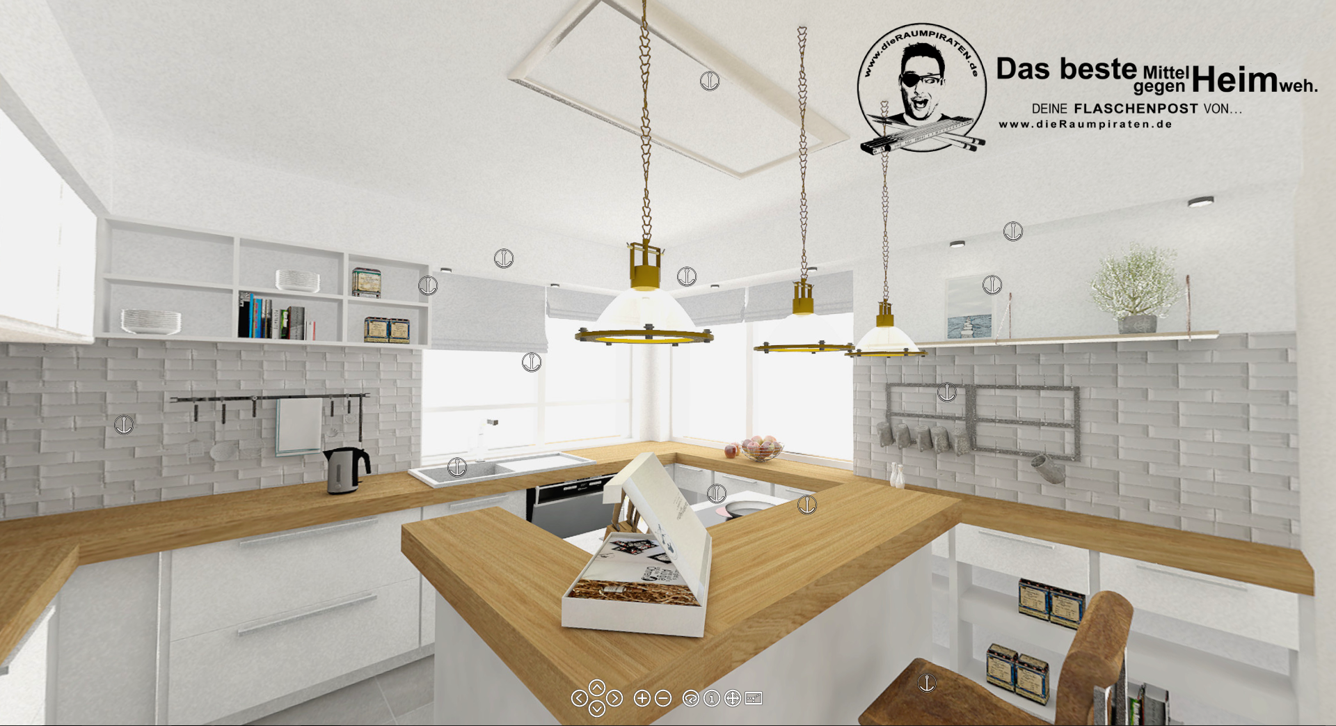 Küche mit Metrofliesen #Küche #Metrofliesen #Küchenblock #Arbeitsplatte #Massivholz