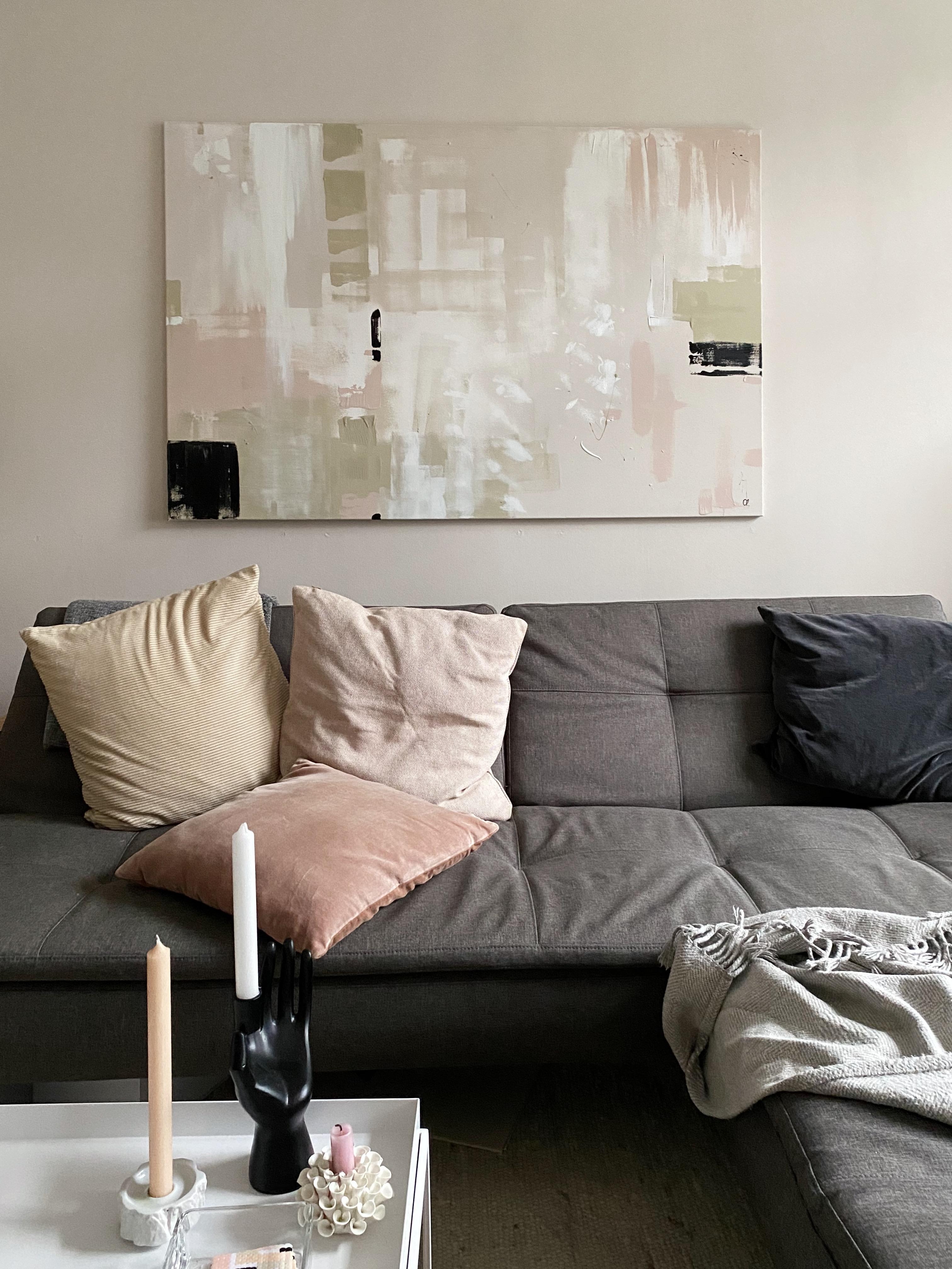 Kunst selbst machen: Wandfarbe auf Leinwand. #interior #solebich #couchliebt #couchstyle