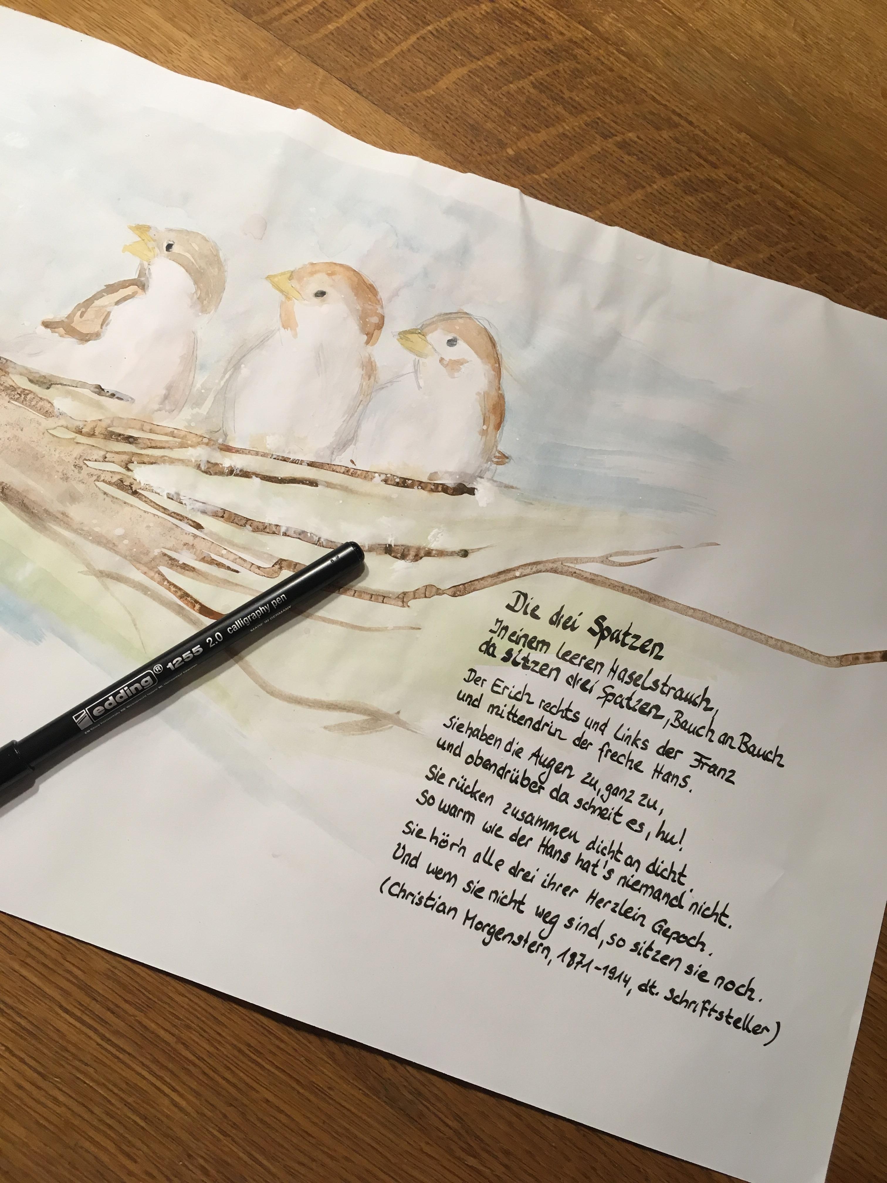 #kunst #winter eine kreative Unterrichtsplanung mit meinem AllTime Favourite Gedicht „Die drei Spatzen“ von Morgenstern 