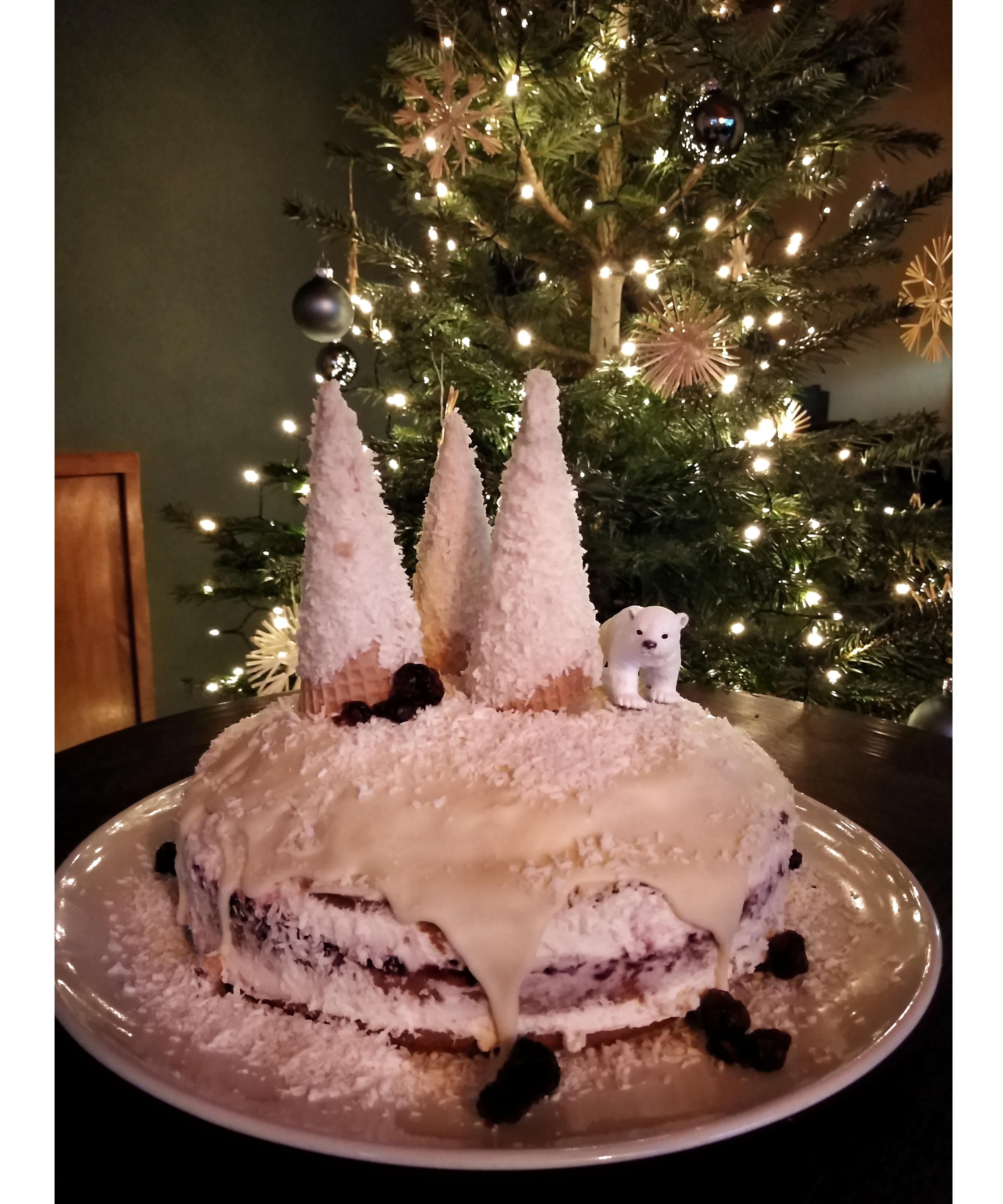 Lebkuchen-Cranberry-Torte oder "Eisbär-Kuchen" wie meine Neffen sagen❄️ #weihnachtstorte #weihnachten