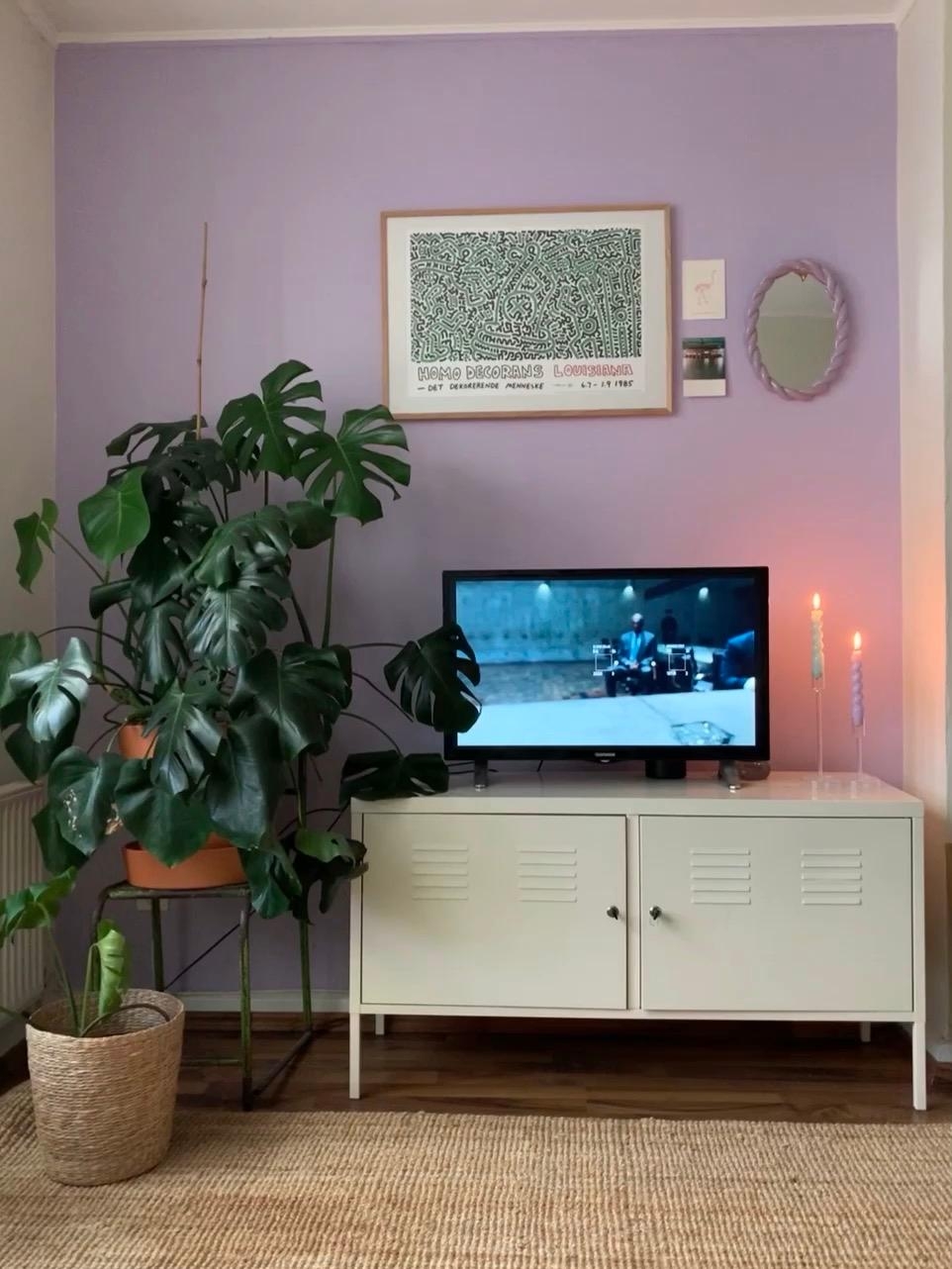 Liebe meine neue Fliederwand 🤍
#livingroom #tv #lilac #flieder #monstera 