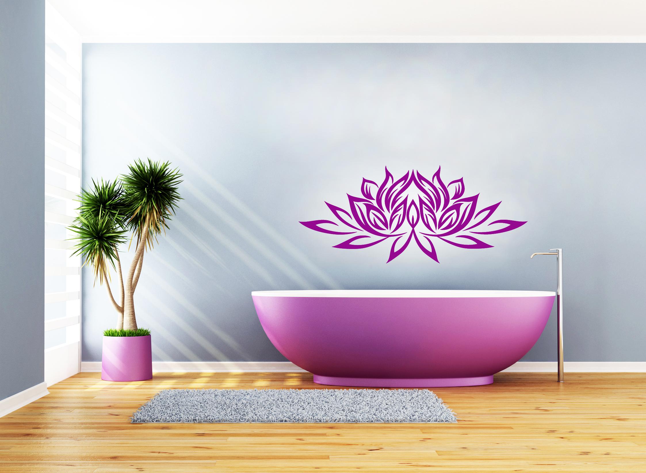 Lotusblume Wandtattoo in der Farbe Pflaume #wandtattoo ©archideaphoto - Fotolia
