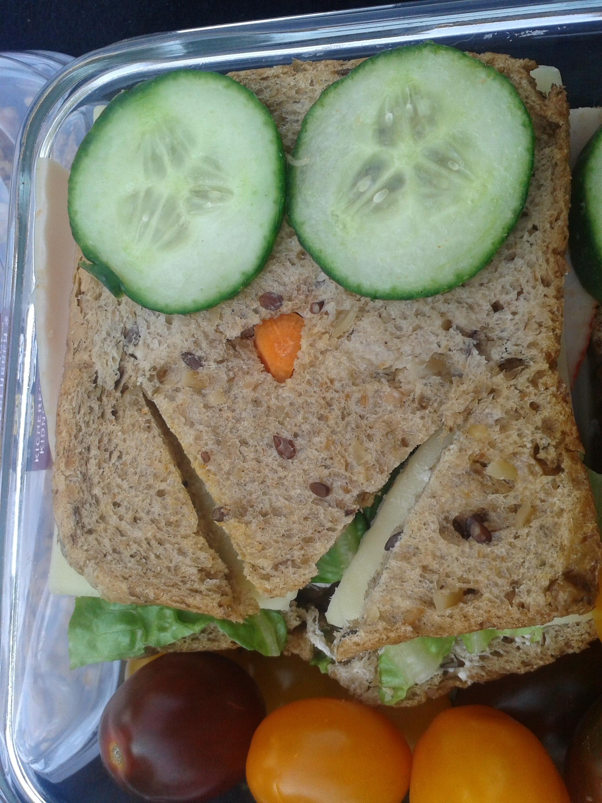 Lunchbag eule, auch für Vegetarier geeignet. 