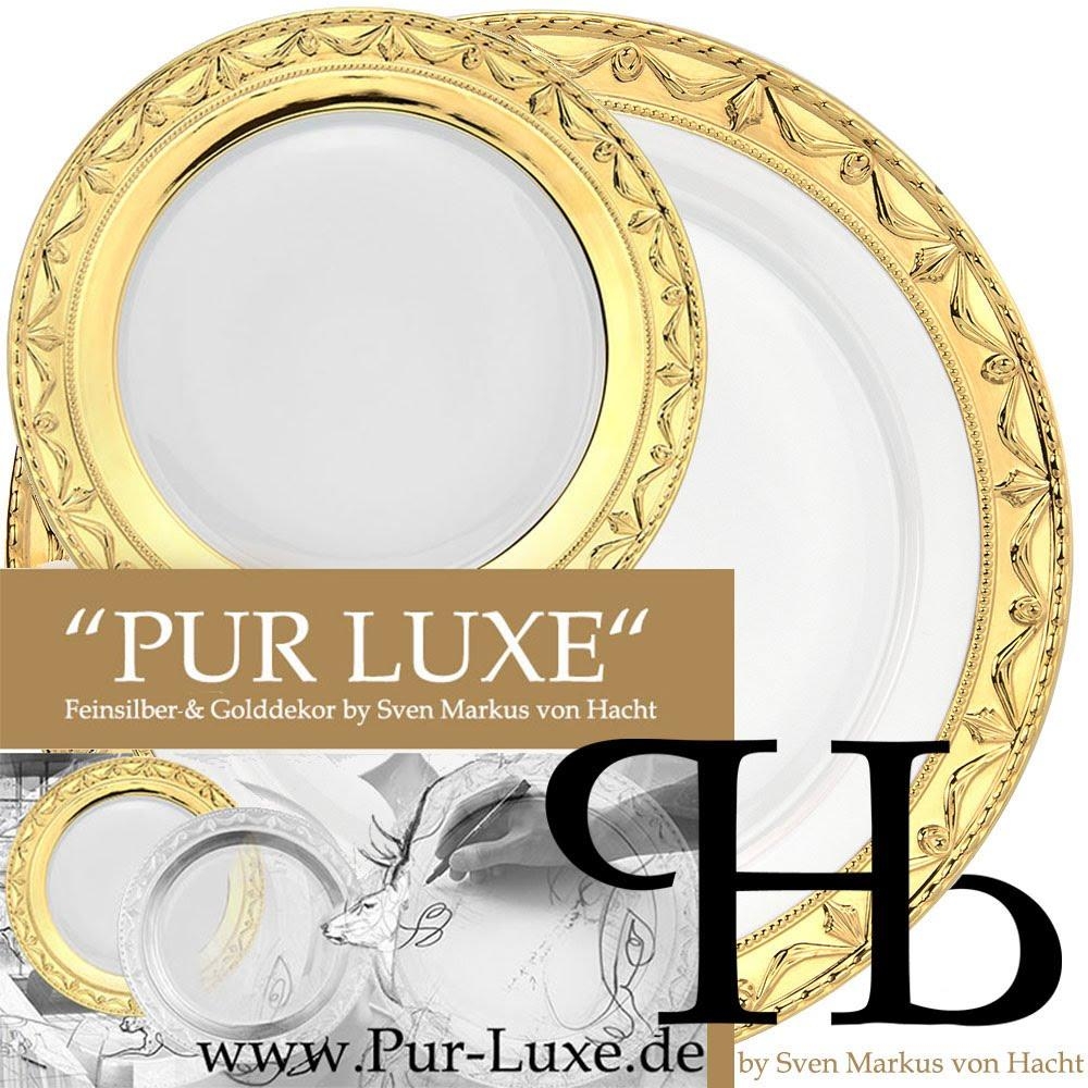 Luxusdekor "Pur Luxe" Gold @SvenMarkusvonHacht Design de Noblesse auf dem #Kurland #Platzteller der #KPMBerlin   www.SvenMarkusvonHacht.com #SvenMarkusvonHacht